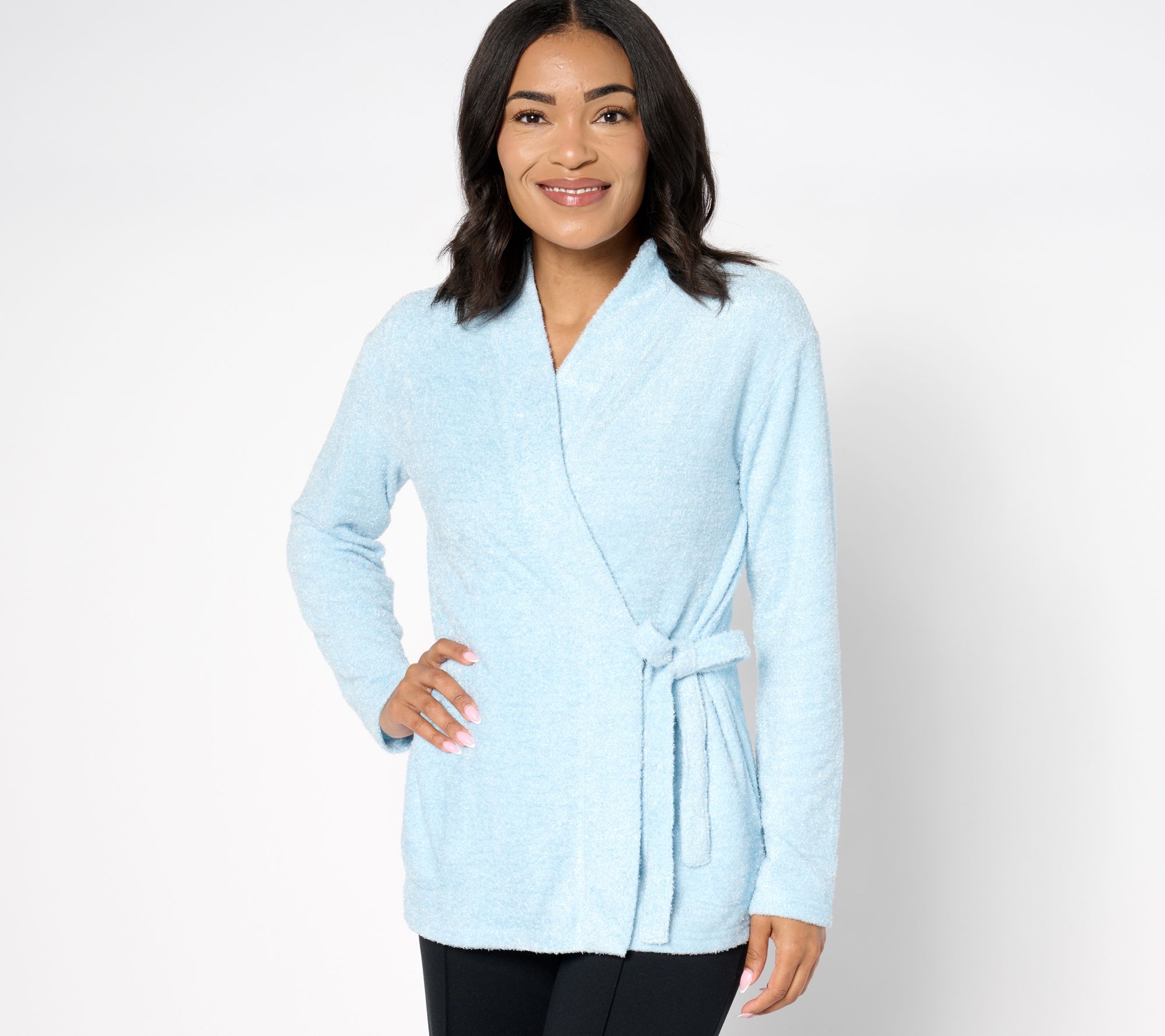 "As Is" MUK LUKS Feather Down Side Tie Cardigan