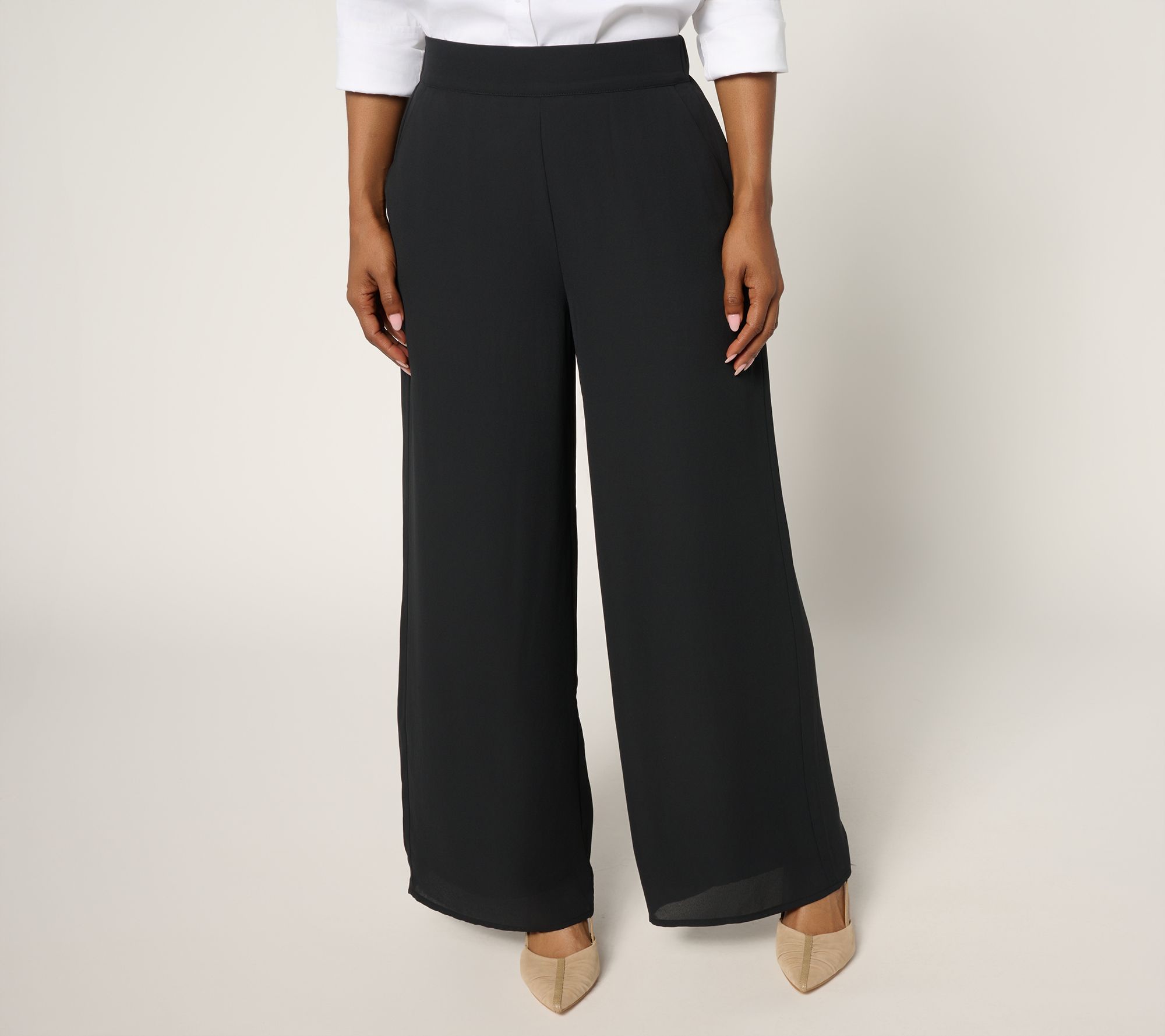 BEAUTIFUL by Lawrence Zarian Petite Pull- On Flowy Ankle Pant