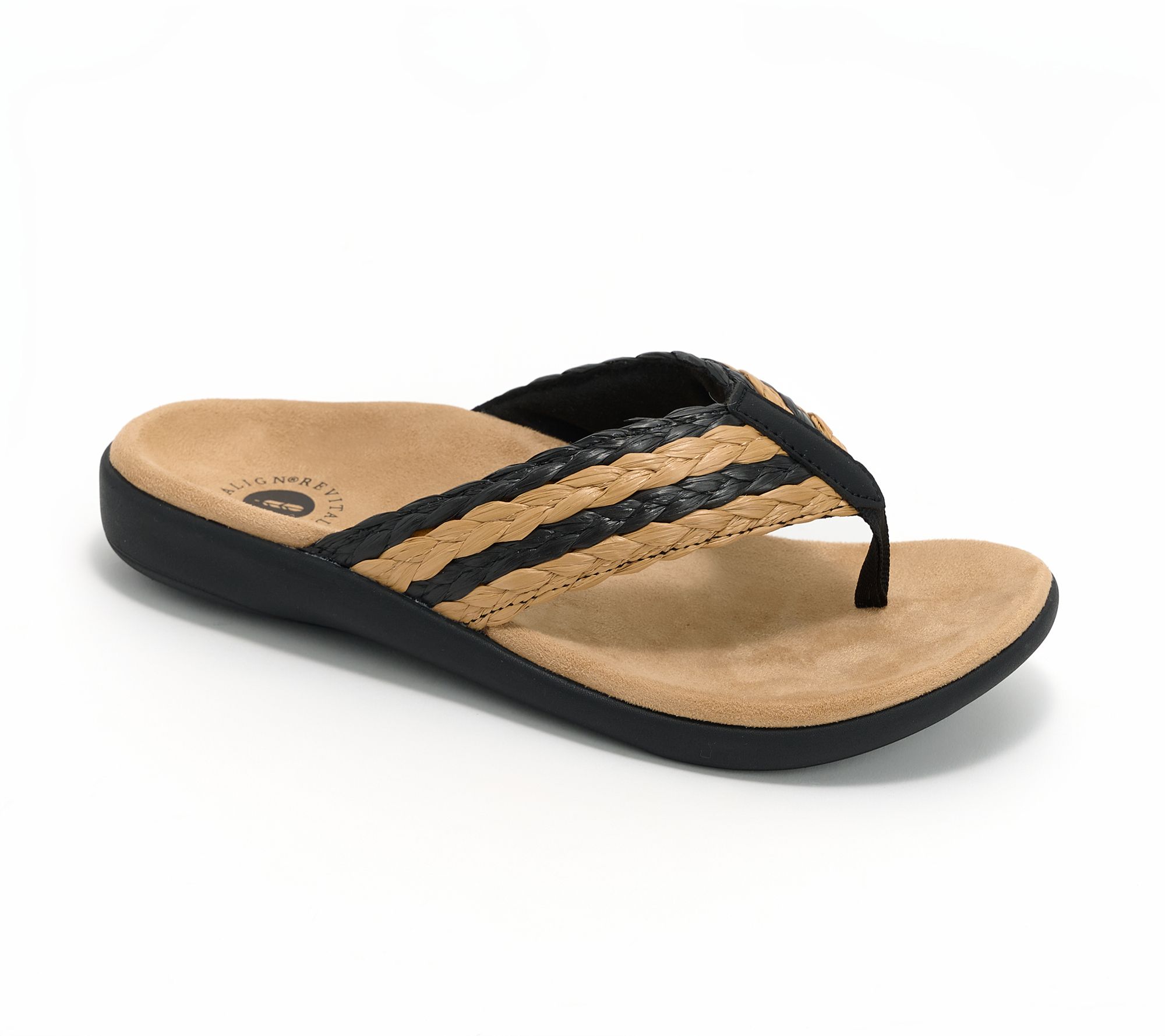 Revitalign Orthotic Memory Foam Thong Sandals - Yumi Raffia