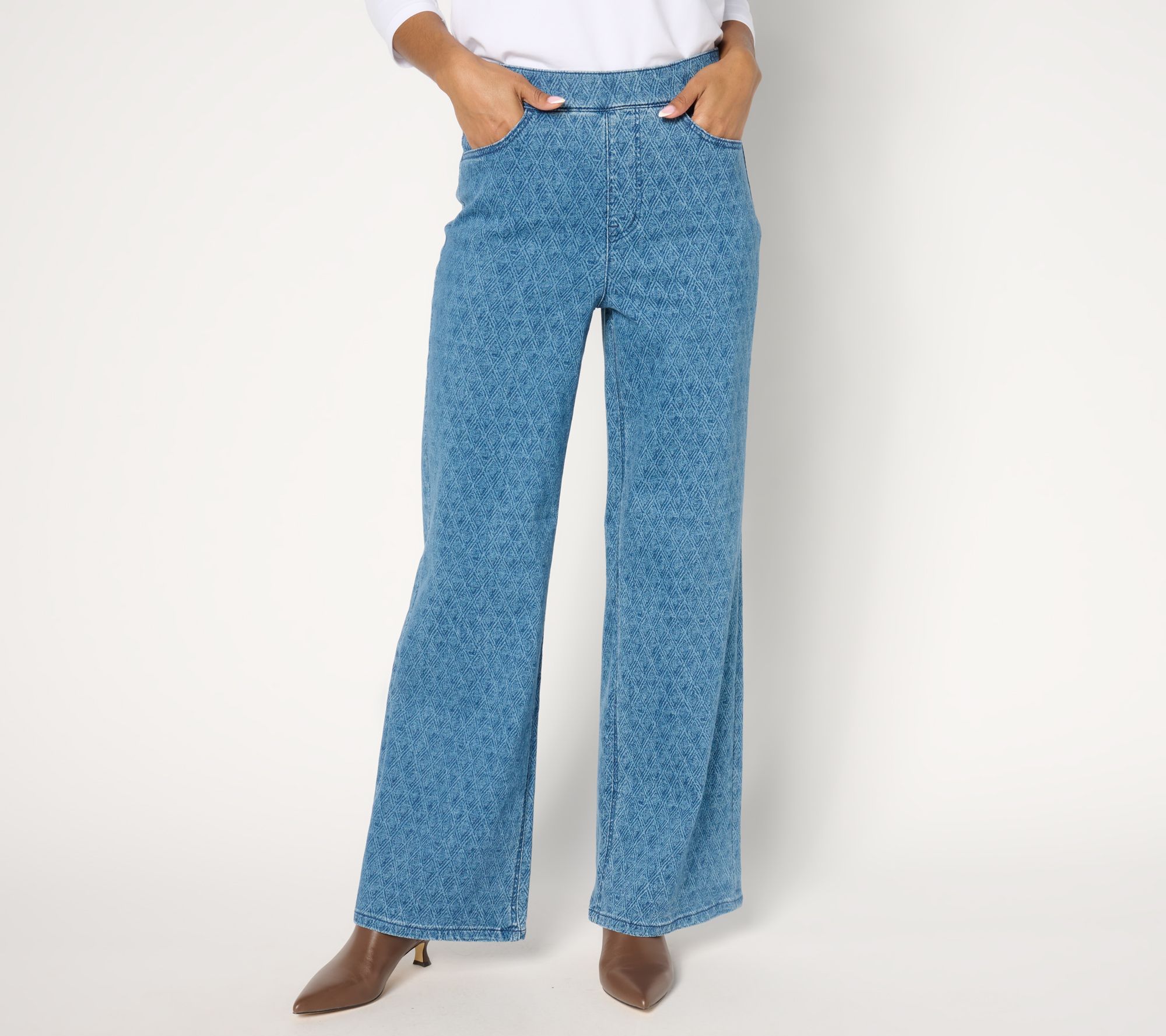 "As Is" Isaac Mizrahi Live! Regular True Denim Indigo Pull On Trouser