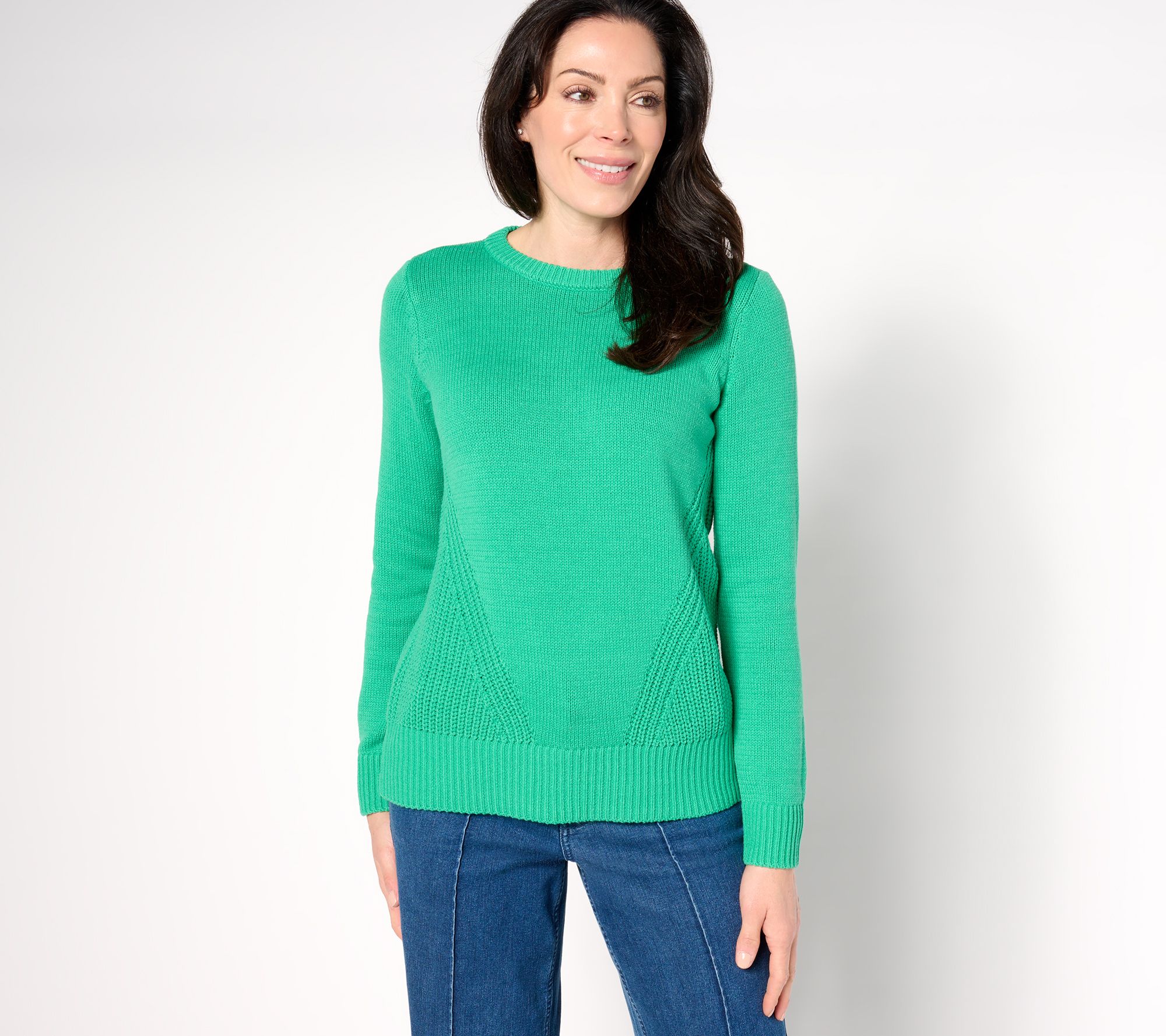 "As Is" Belle by Kim Gravel Diagonal Shaker Side Sweater