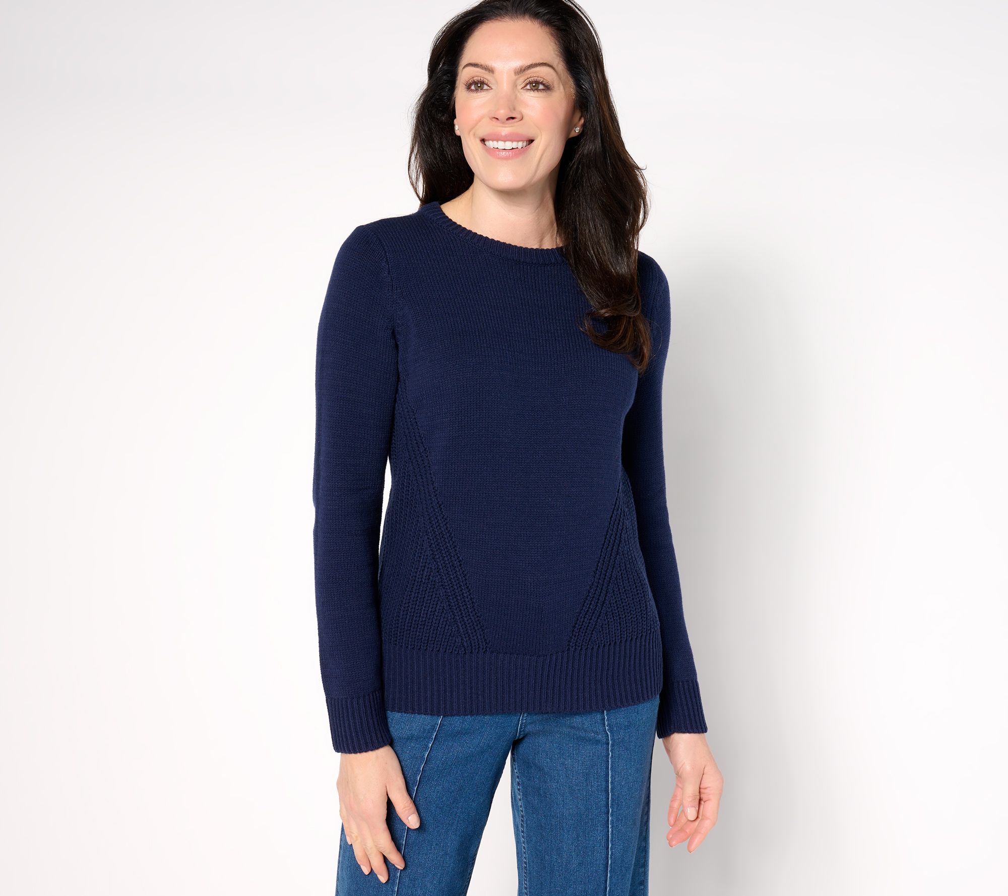 "As Is" Belle by Kim Gravel Diagonal Shaker Side Sweater