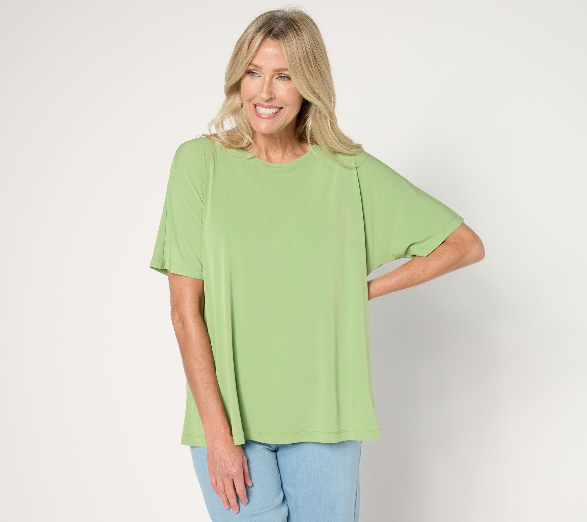 "As Is" Susan Graver Every Day Liquid Knit Dolman Sleeve Top