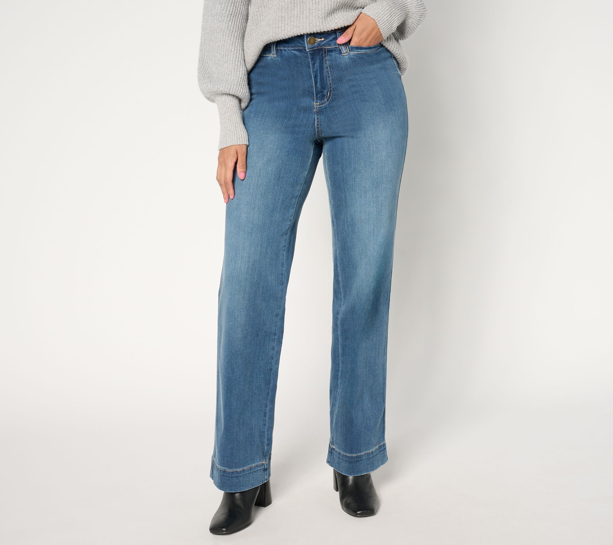 "As Is" Belle by Kim Gravel Pet TripleLuxe Denim Mini Pkt Trouser Jean