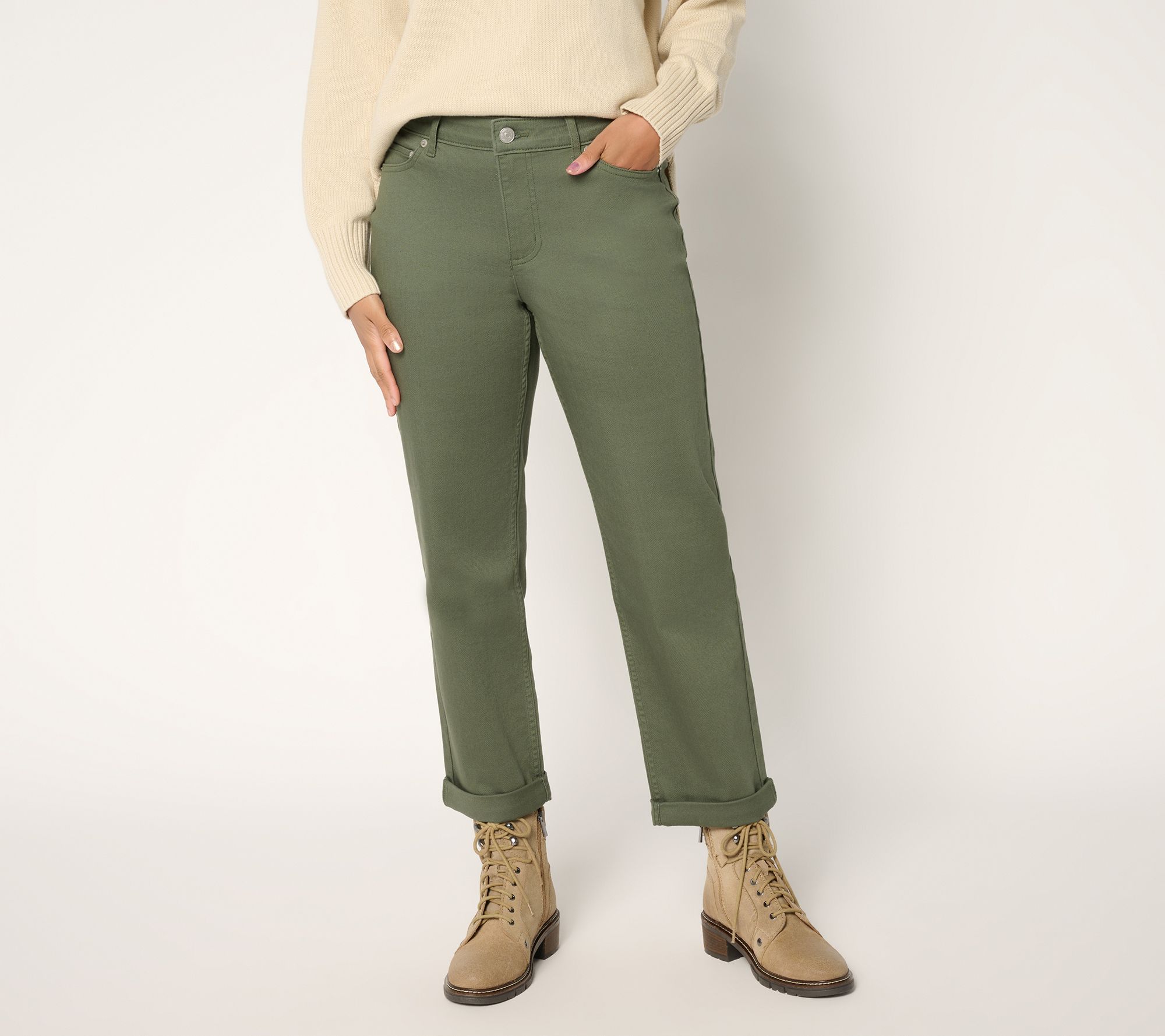 LOGO by Lori Goldstein Tall Color Denim Boyfriend Jean