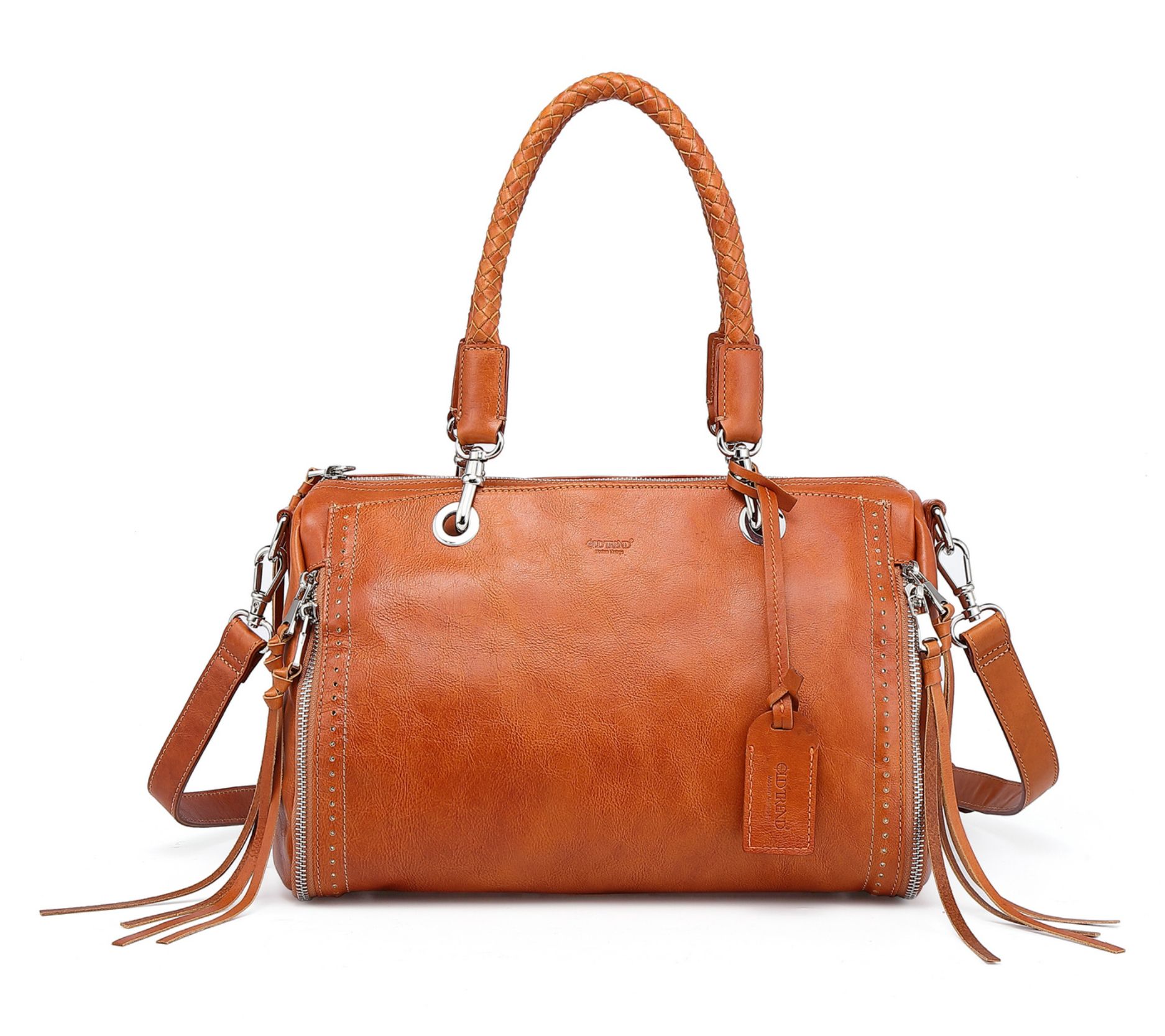 Old Trend Lily Leather Satchel with Crossbody Strap