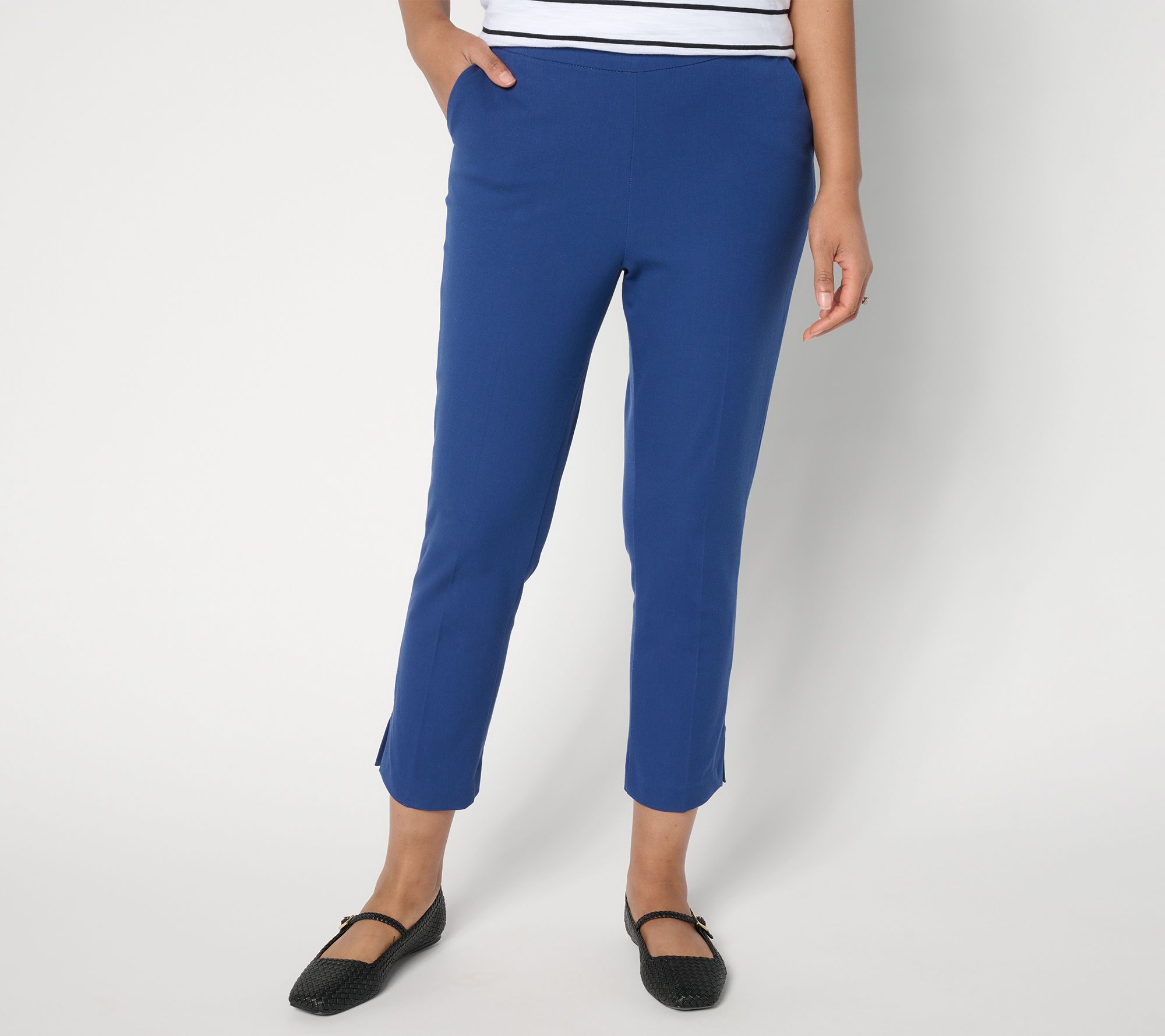 "As Is" Isaac Mizrahi Live! Petite 24/7 Stretch Icon Crop Pants