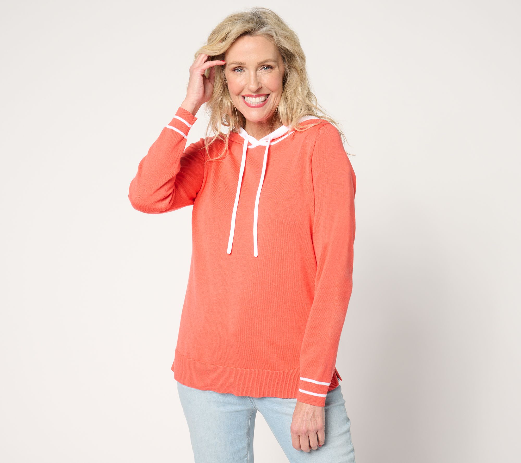 "As Is" Belle by Kim Gravel Yacht Club Tipped Sweater Hoodie