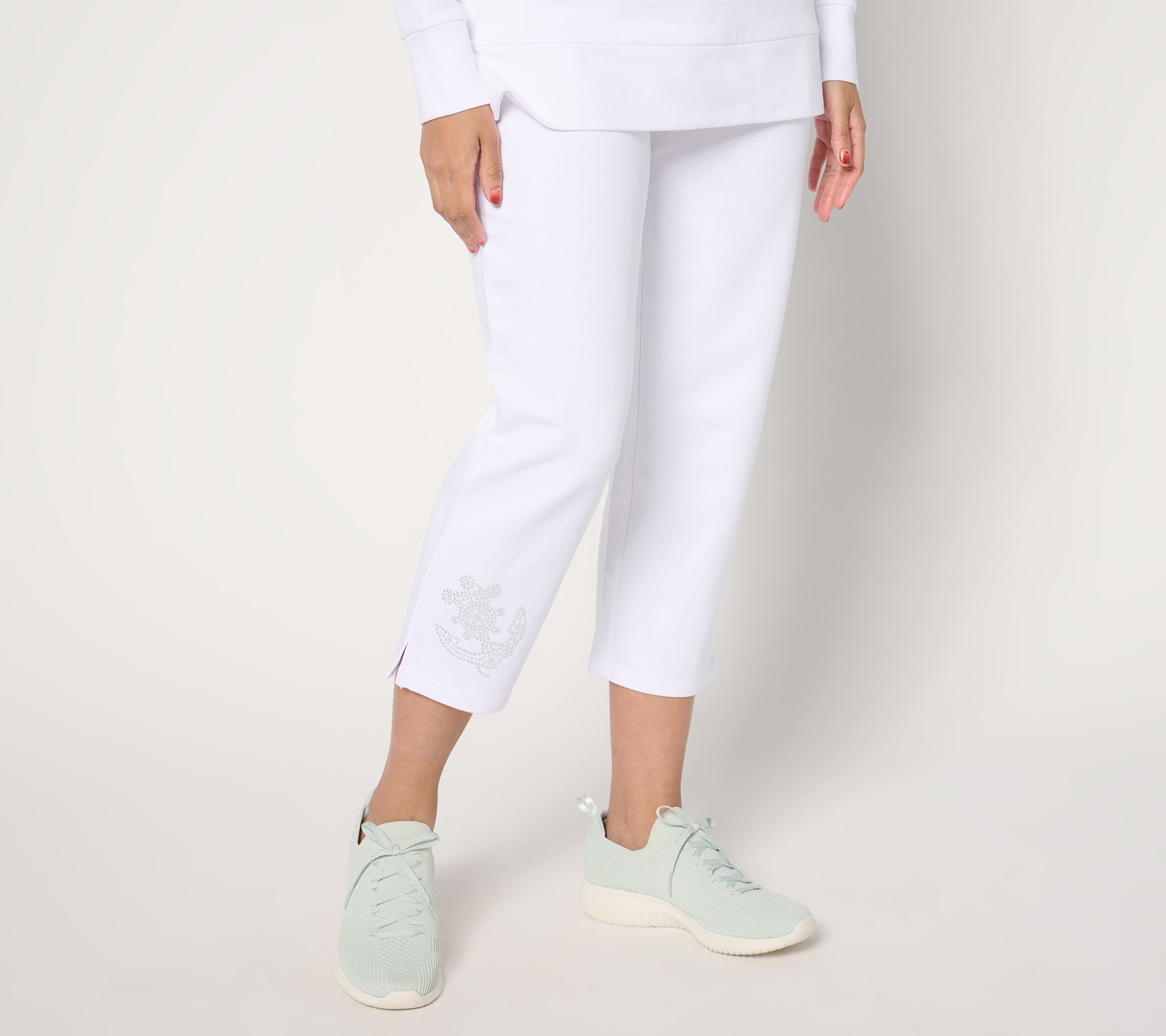 "As Is" Quacker Factory Anchors Away Terry 23" Cropped Pant