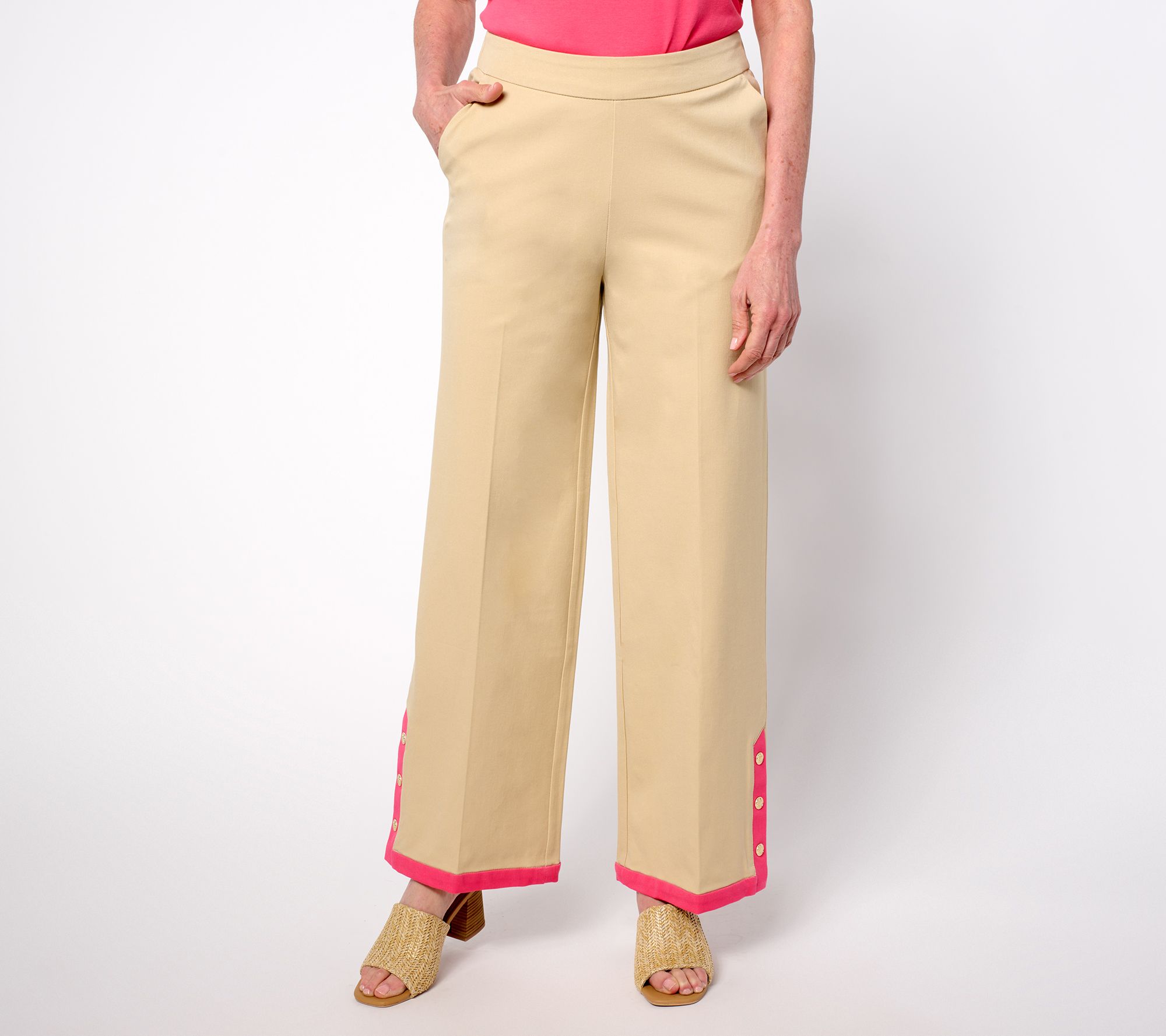 "As Is" Isaac Mizrahi Live! Regular 24/7 Stretch Wide Leg Pants