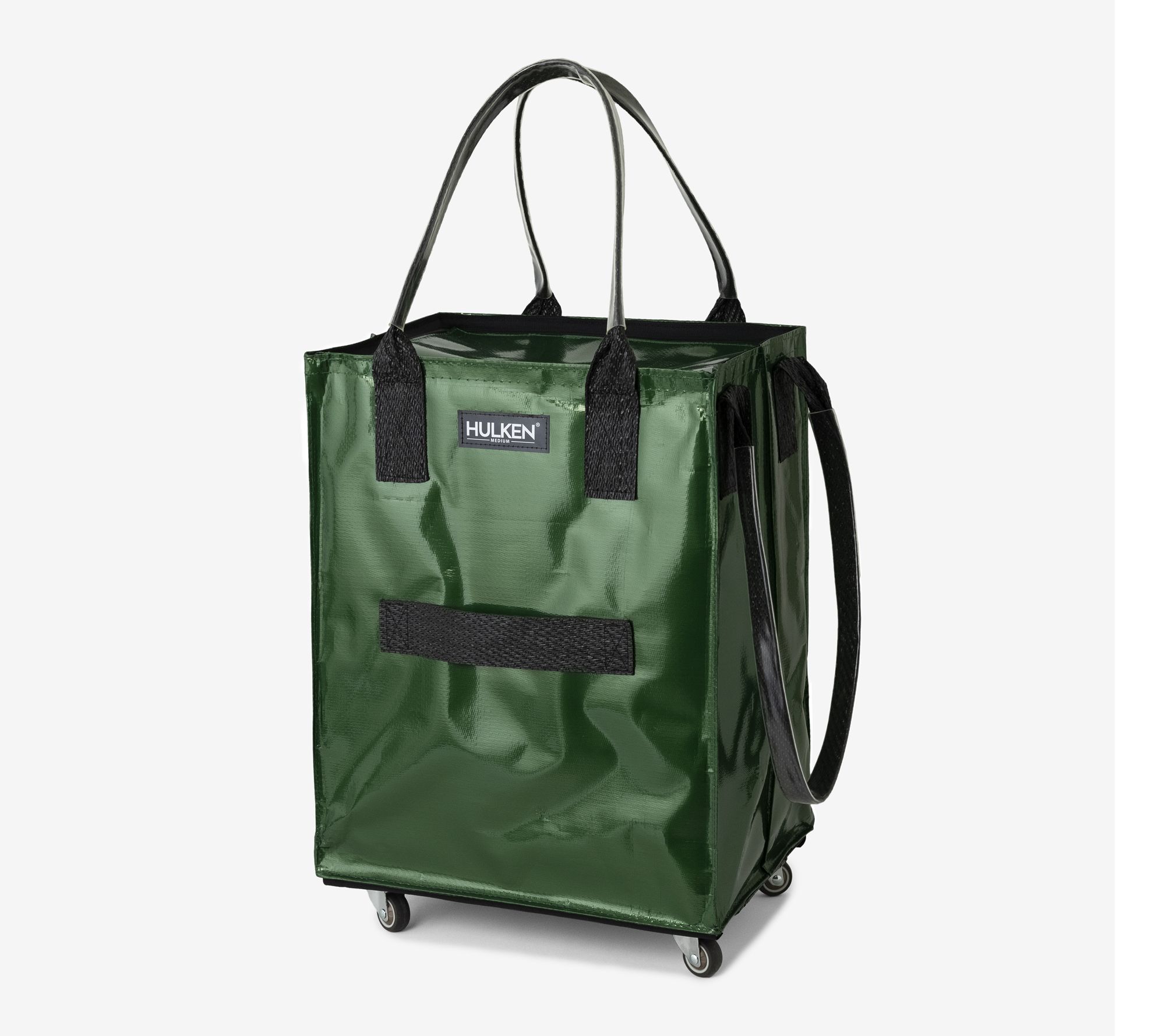Hulken Medium Rolling Tote Bag with Zip Top & Button Closure