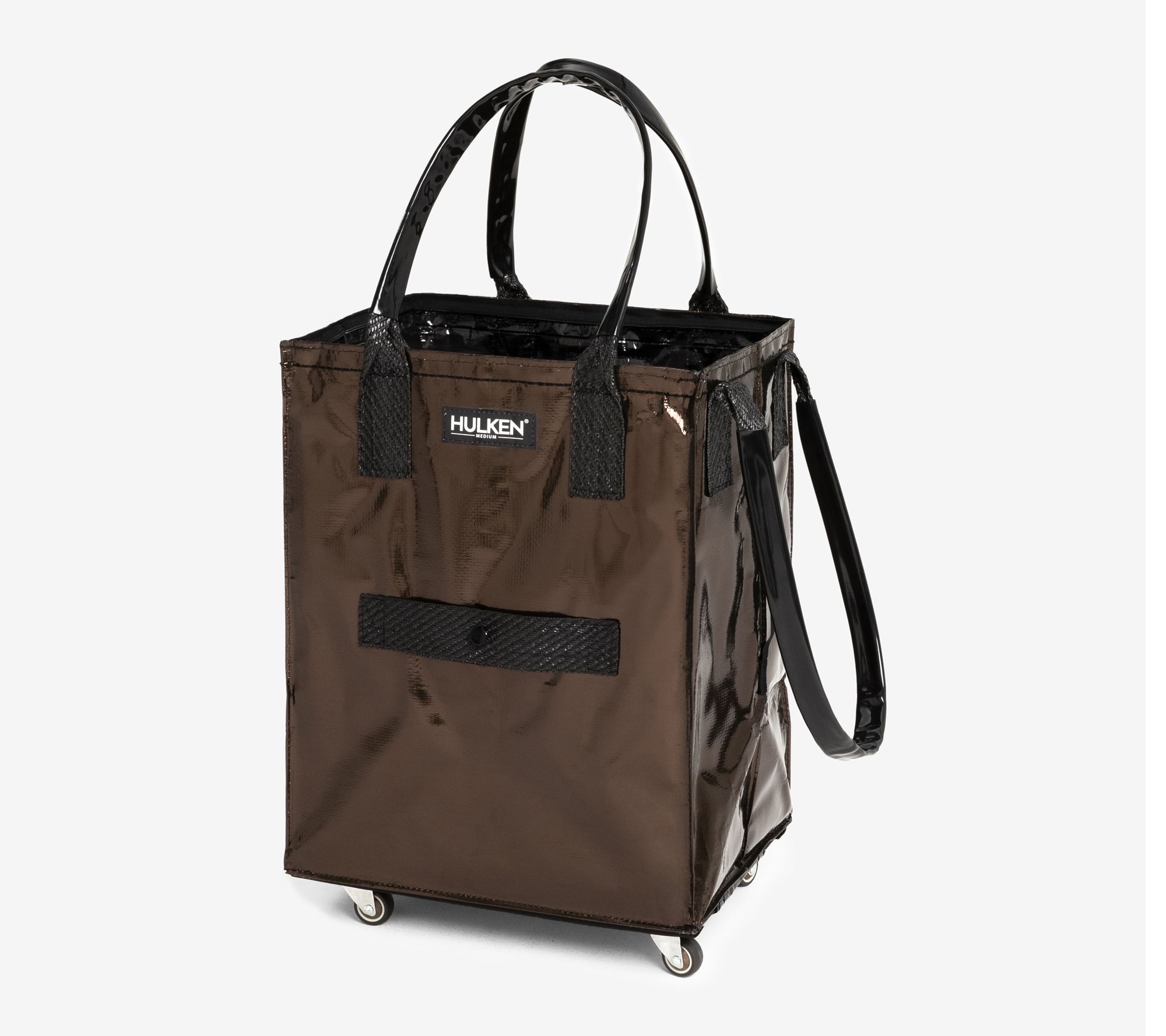 Hulken Medium Rolling Tote Bag with Zip Top & Button Closure