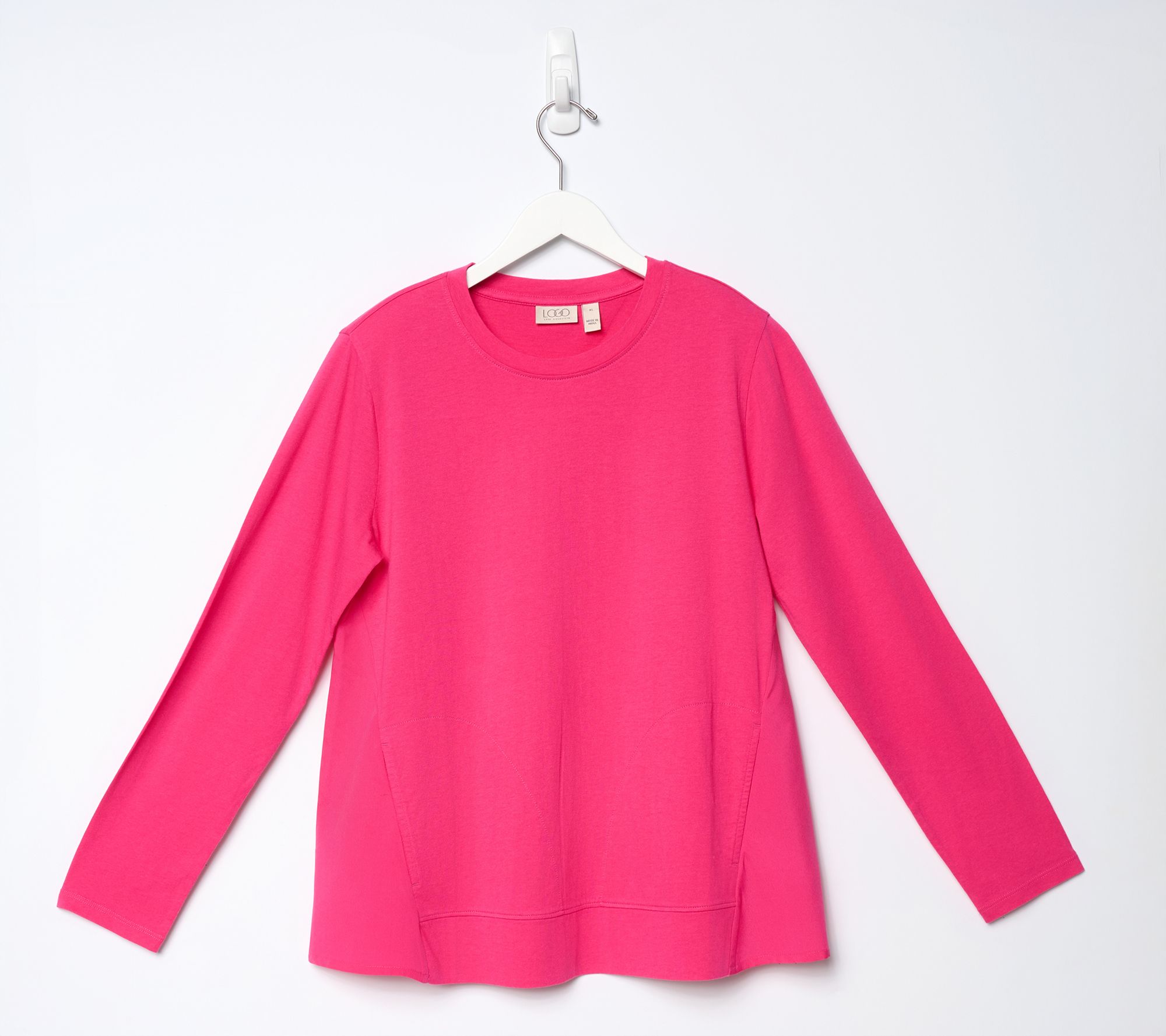 LOGO Layers by Lori Goldstein Mixed Media Long Sleeve Top