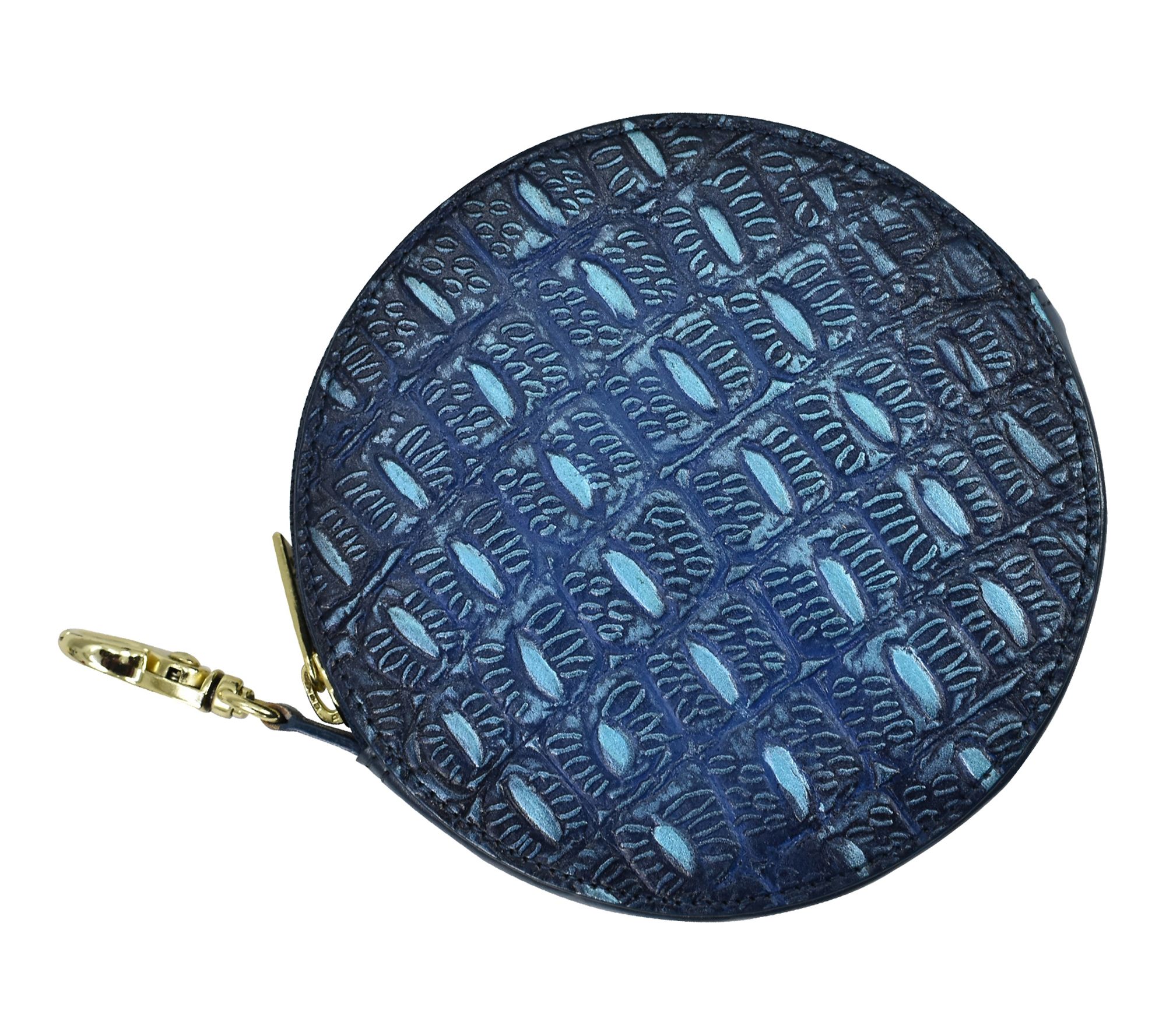 Anuschka Painted Leather Round Zip Coin Purse