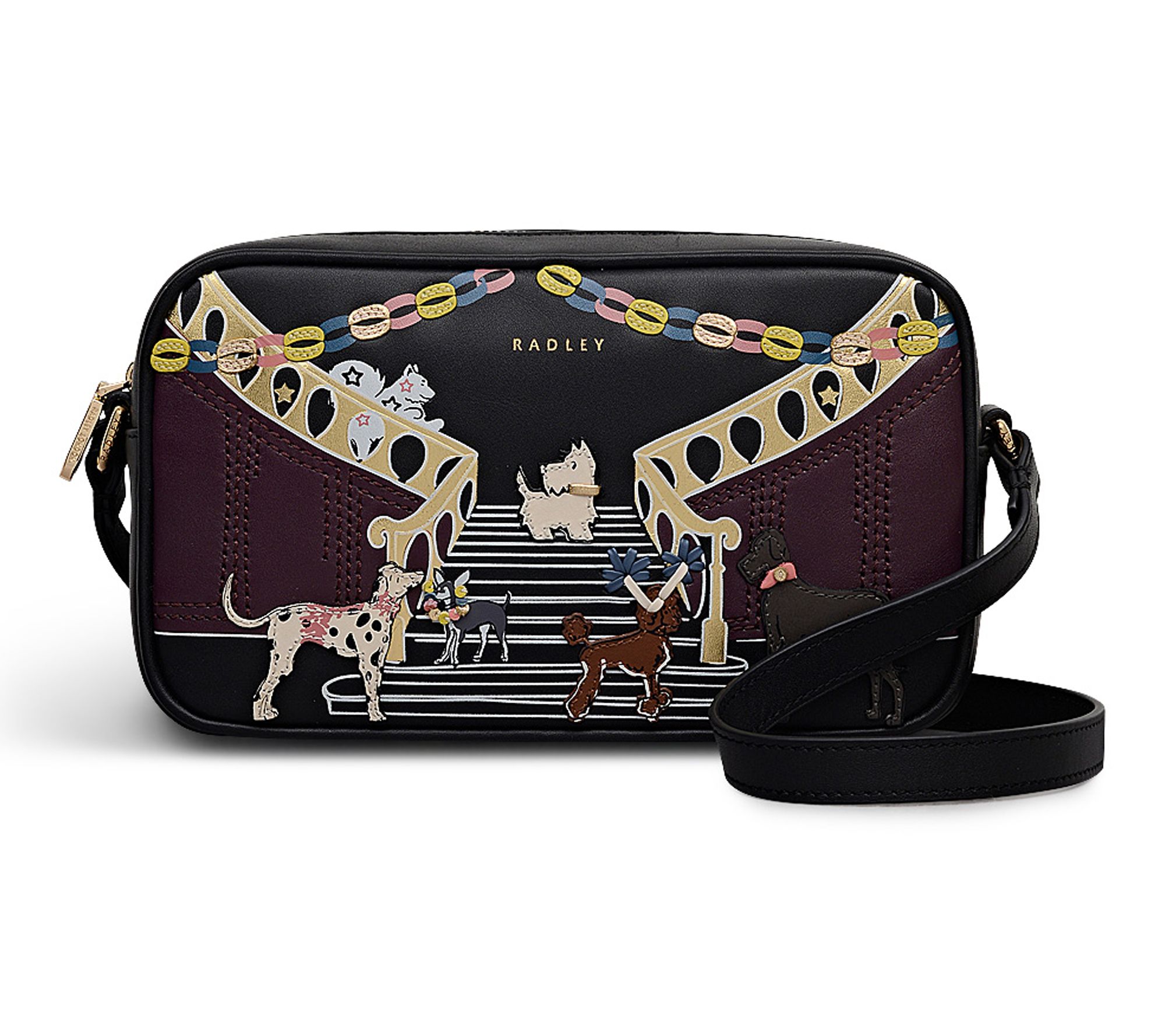 RADLEY Party Pals Small Zip Top Leather Crossbo dy