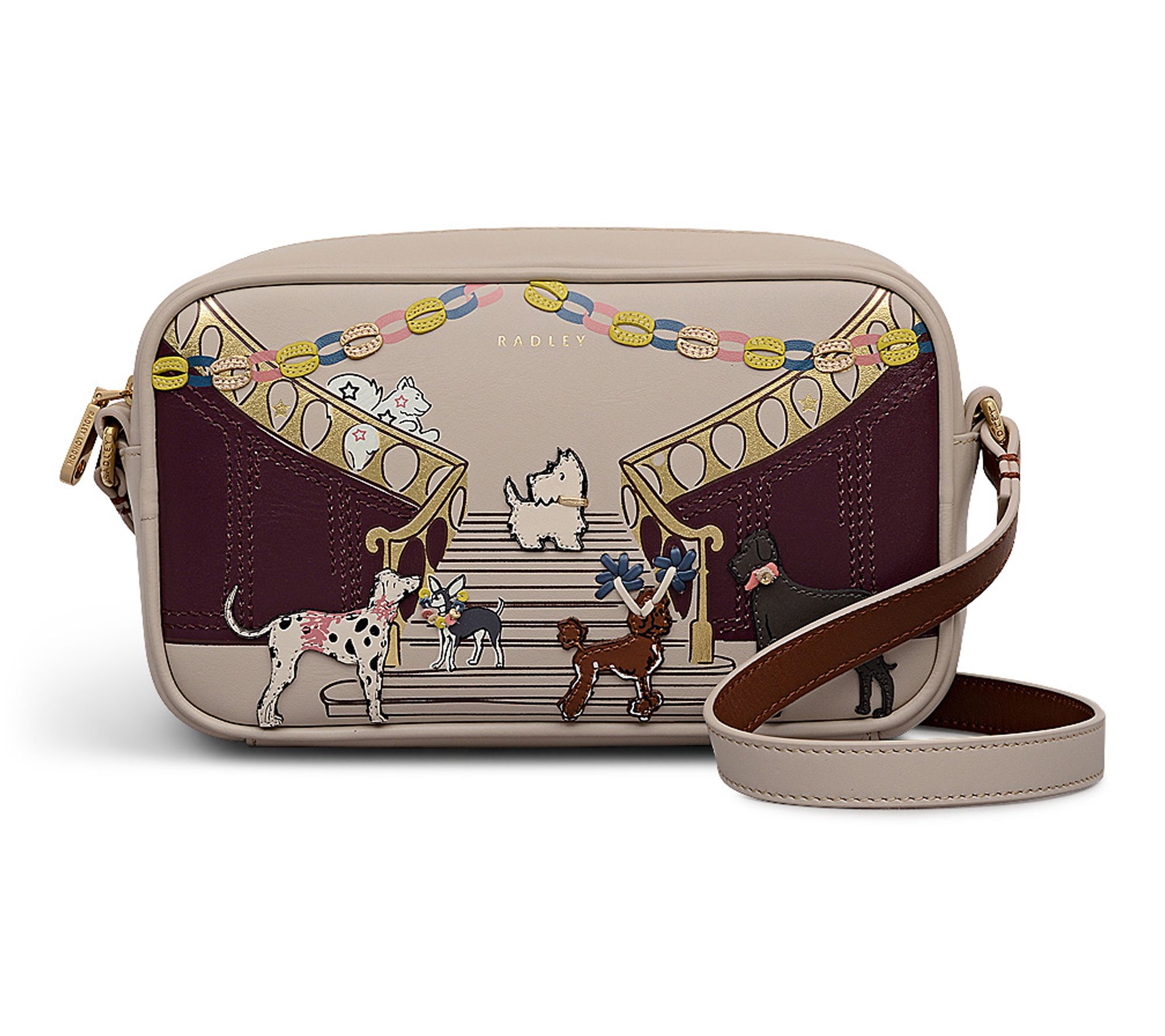 RADLEY Party Pals Small Zip Top Leather Crossbo dy