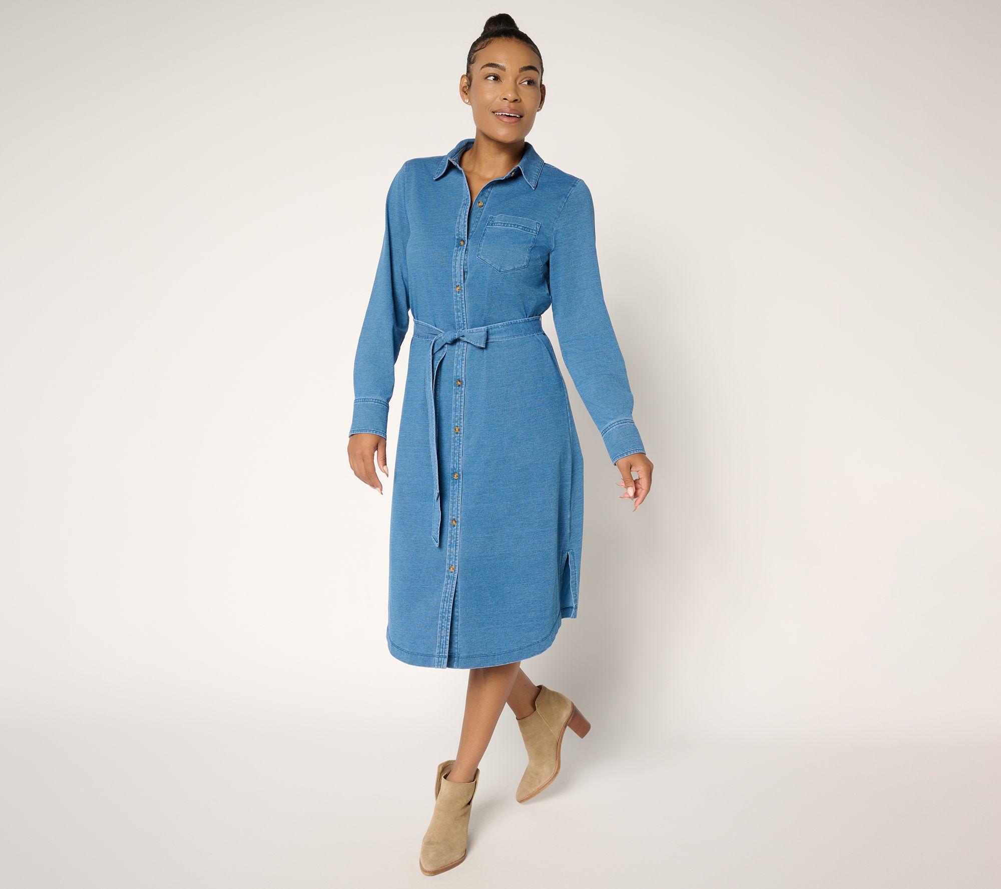 "As Is" Ree by The Pioneer Woman Petite Denim Shirt Dress
