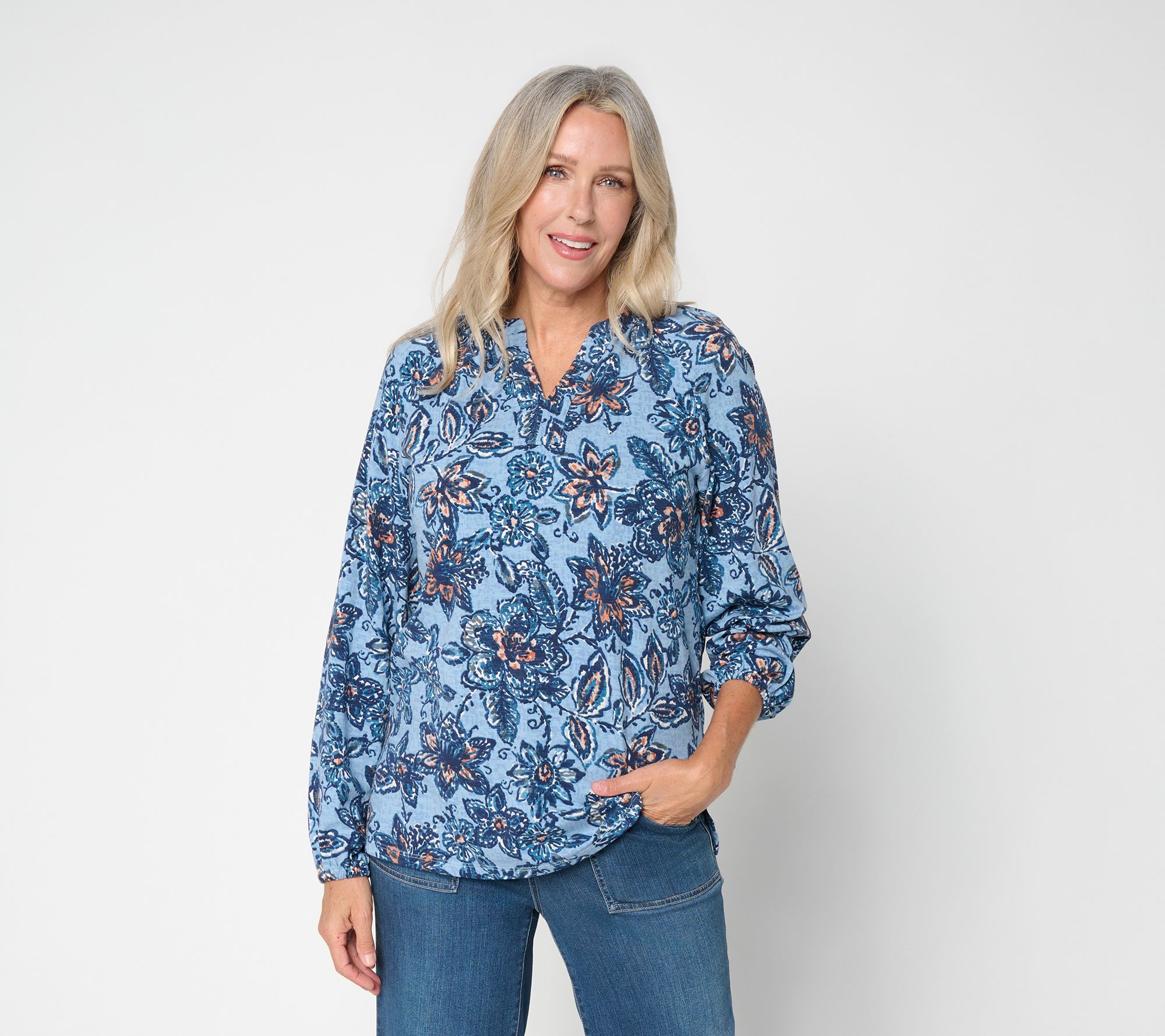 Belle Boho by Kim Gravel Slub Knit Painted Rodeo Top