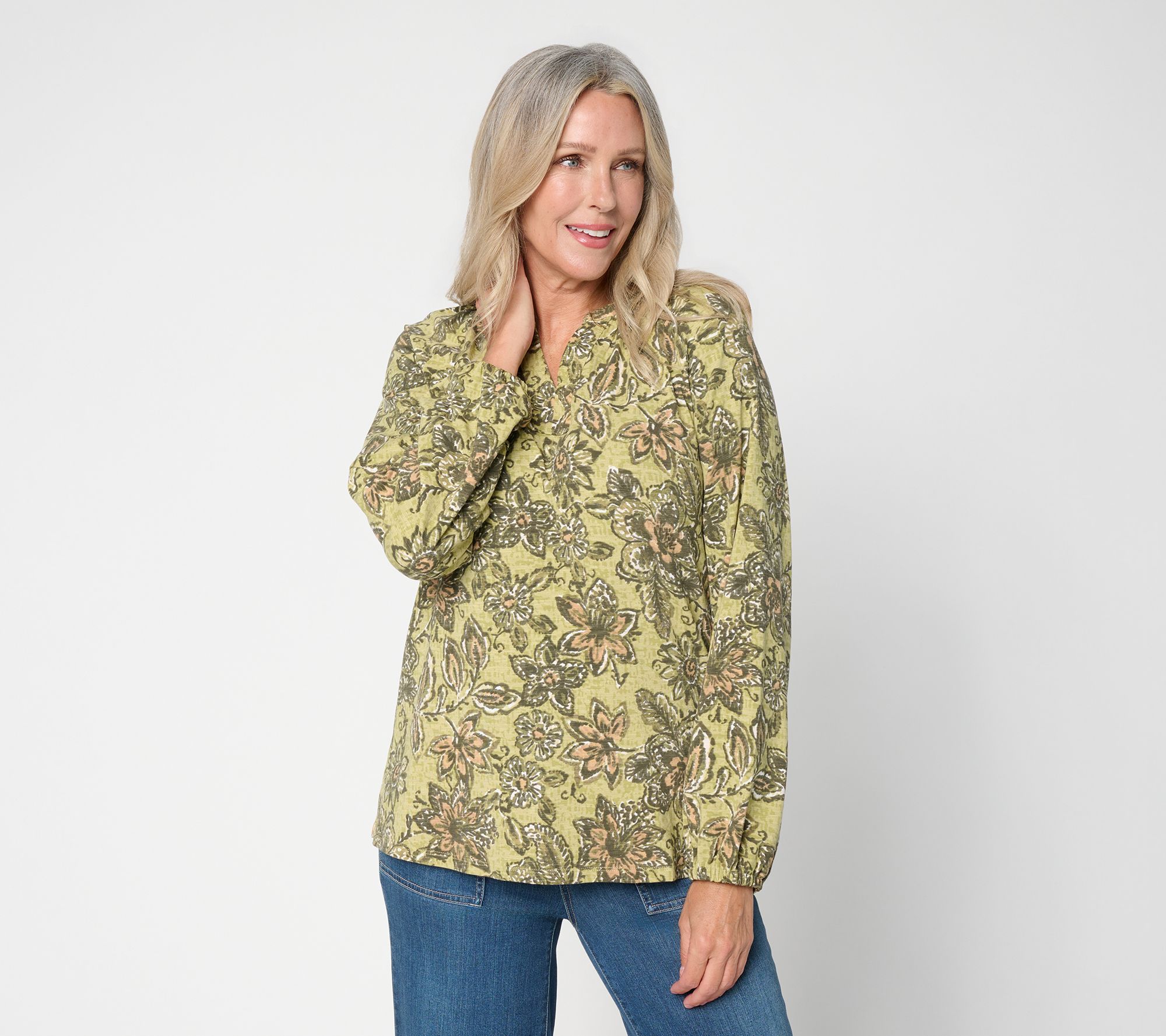 Belle Boho by Kim Gravel Slub Knit Painted Rodeo Top