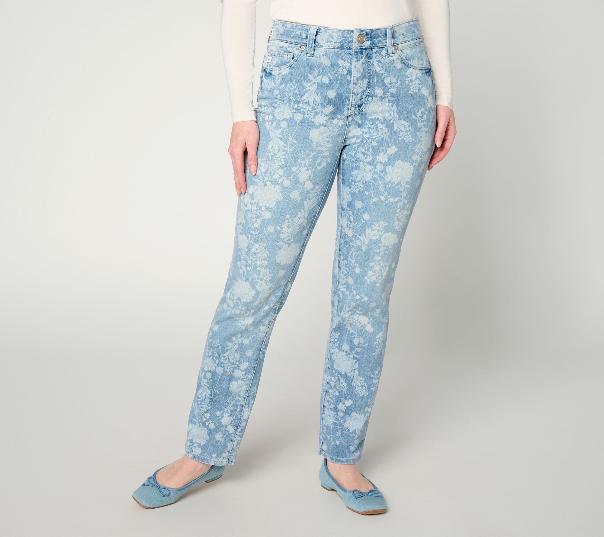 "As Is" Seven7 Jeans Uplifter Straight Leg Jeans - Pathway Floral