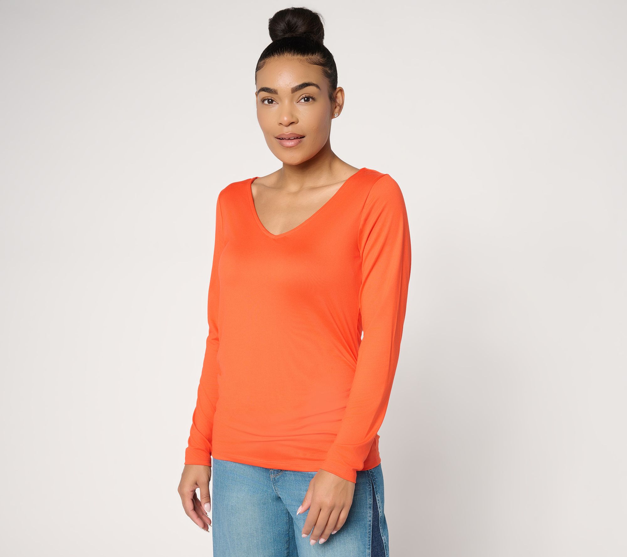 "As Is" Mally Roncal Two-Way Neckline Feather Knit Top