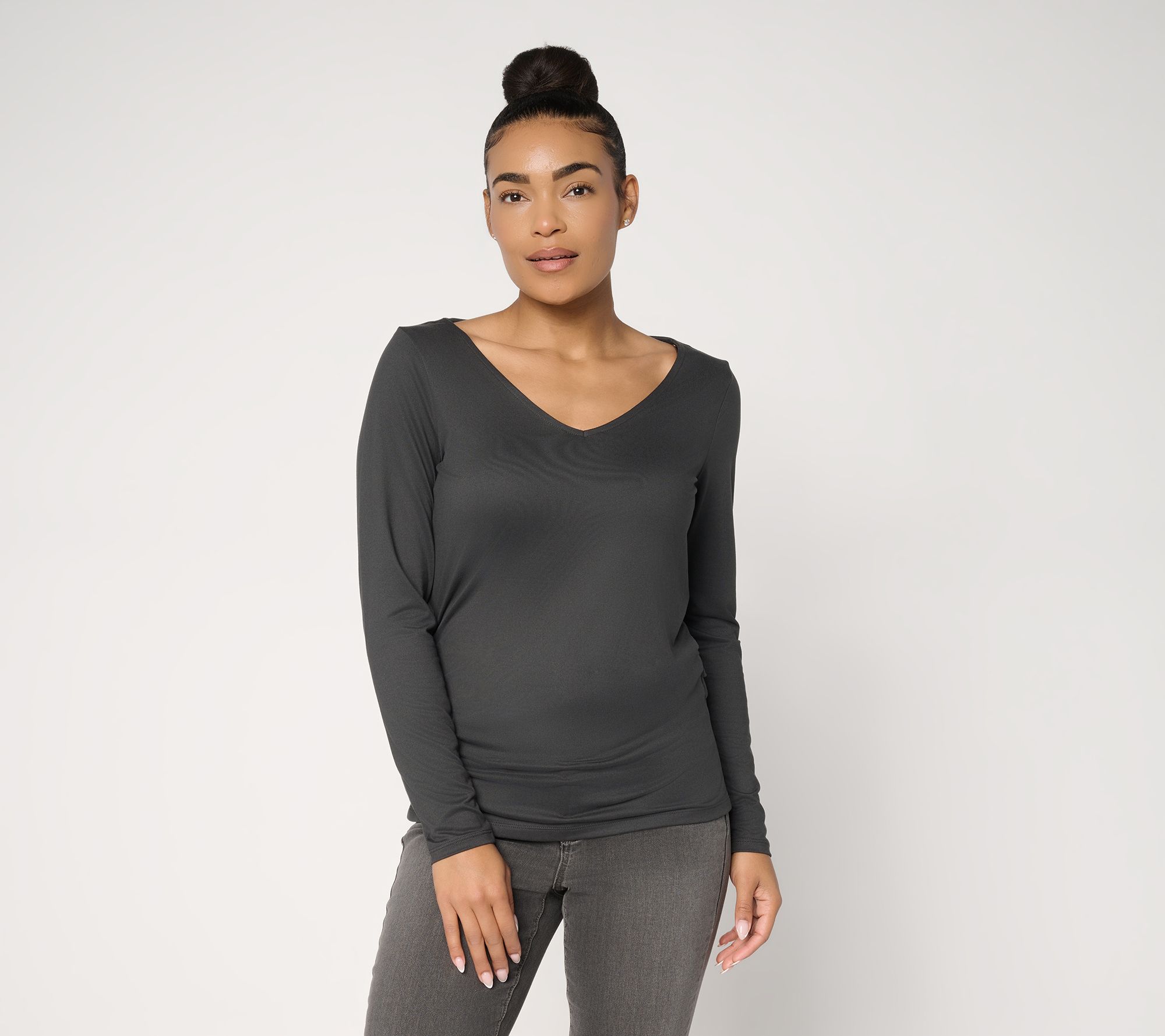 "As Is" Mally Roncal Two-Way Neckline Feather Knit Top
