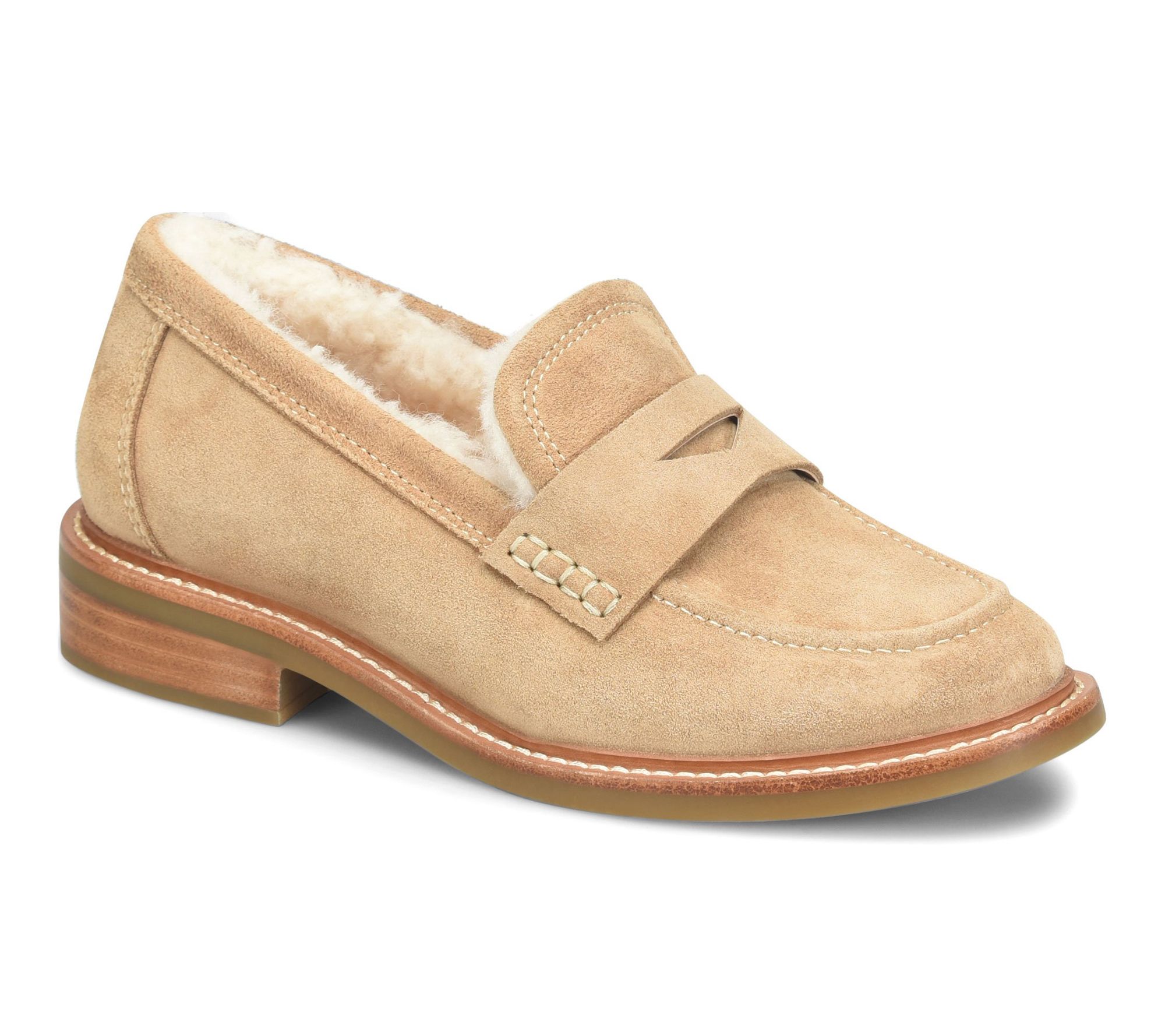 Sofft Shearling Lined Suede Penny Loafer - Mara II