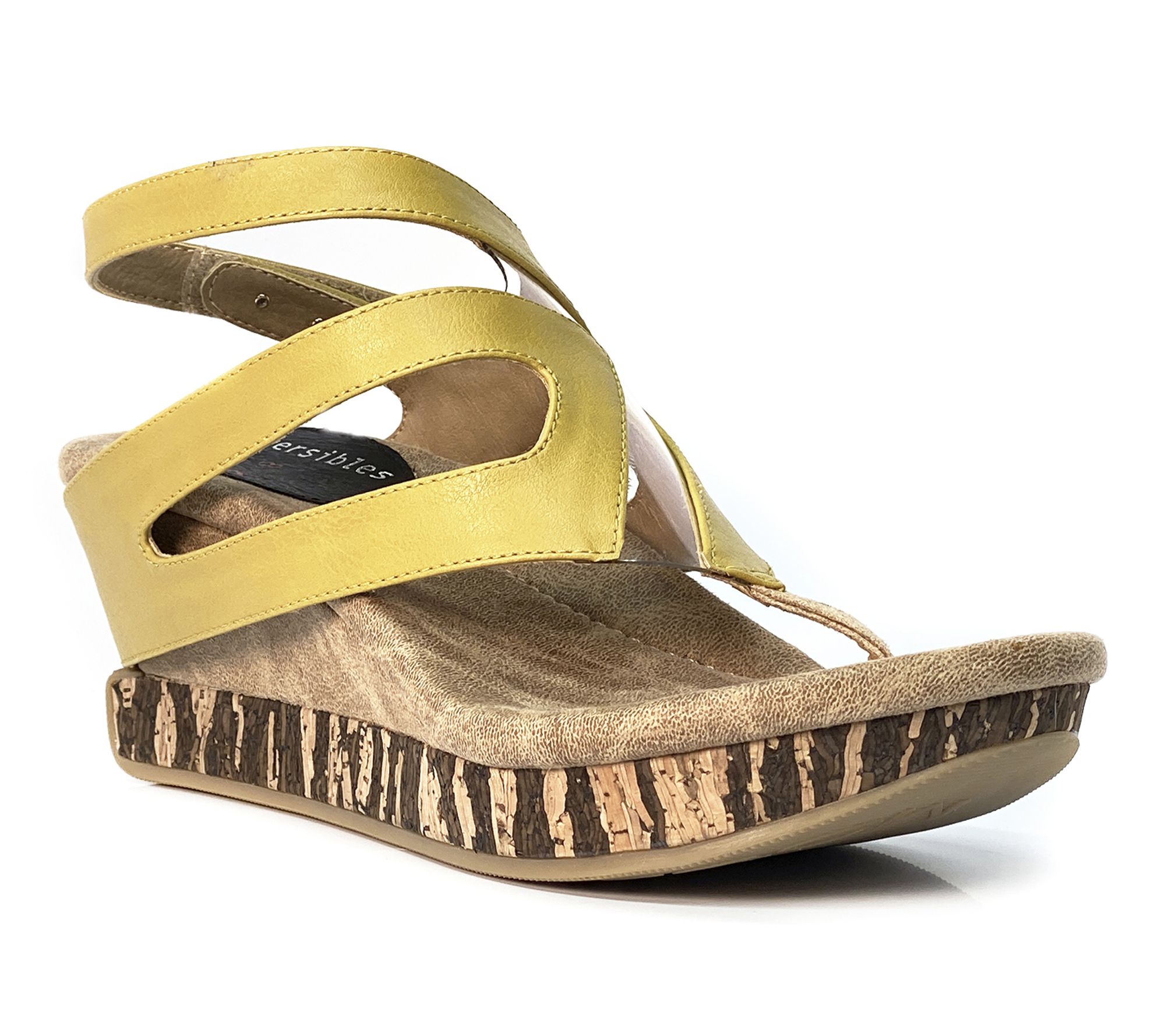 Modzori Zoe Reversible Wedge Sandal - Olive Flips to Beige