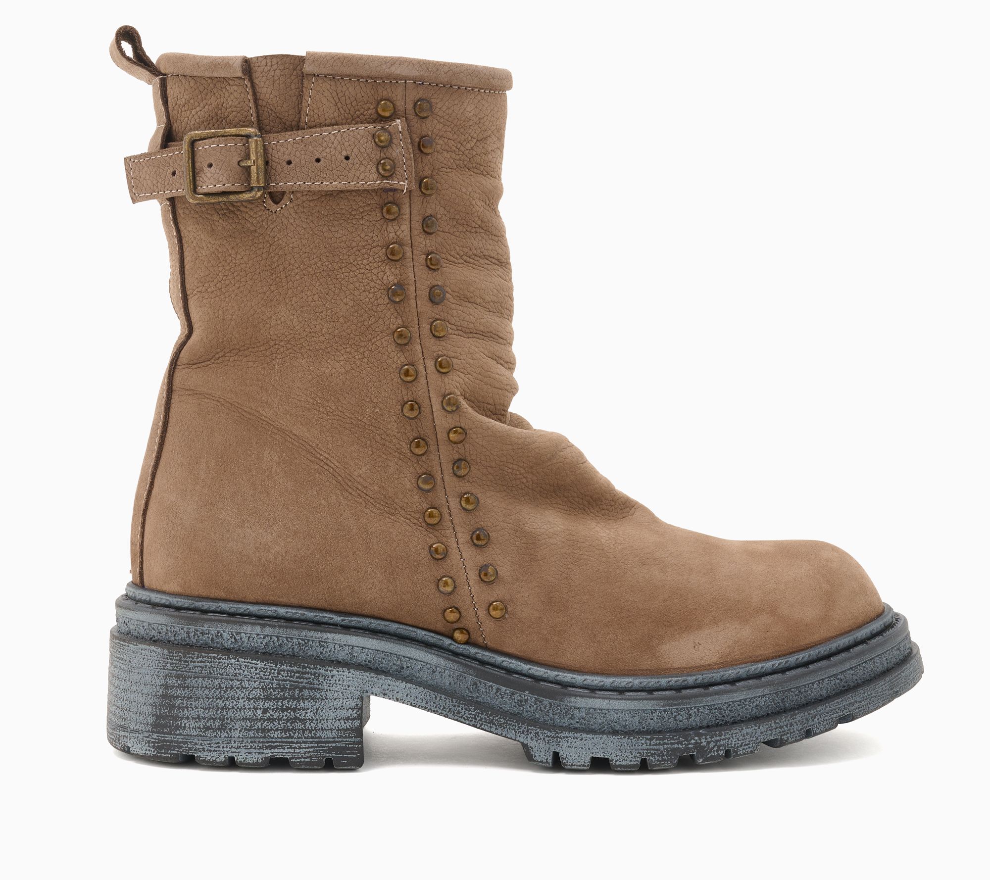 Miz Mooz Studded Nubuck Lug Sole Ankle Boots -Megan | QVC