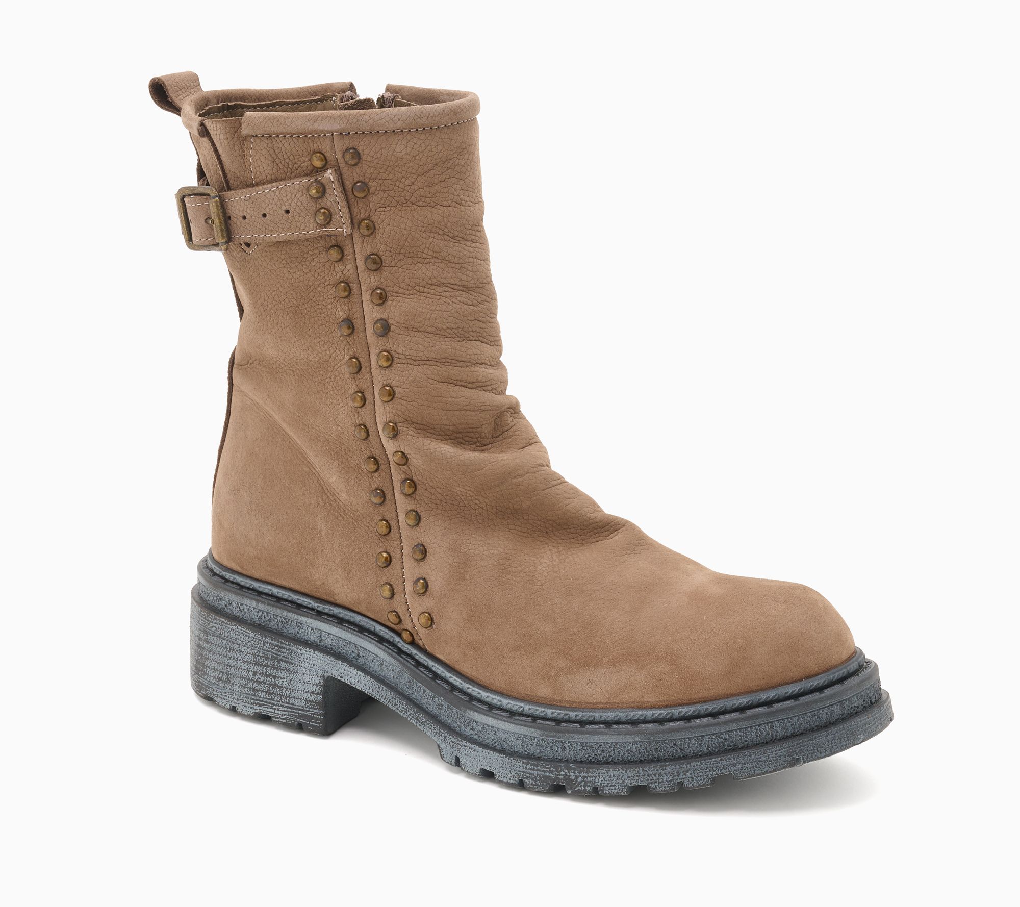 Miz Mooz Studded Nubuck Lug Sole Ankle Boots -Megan