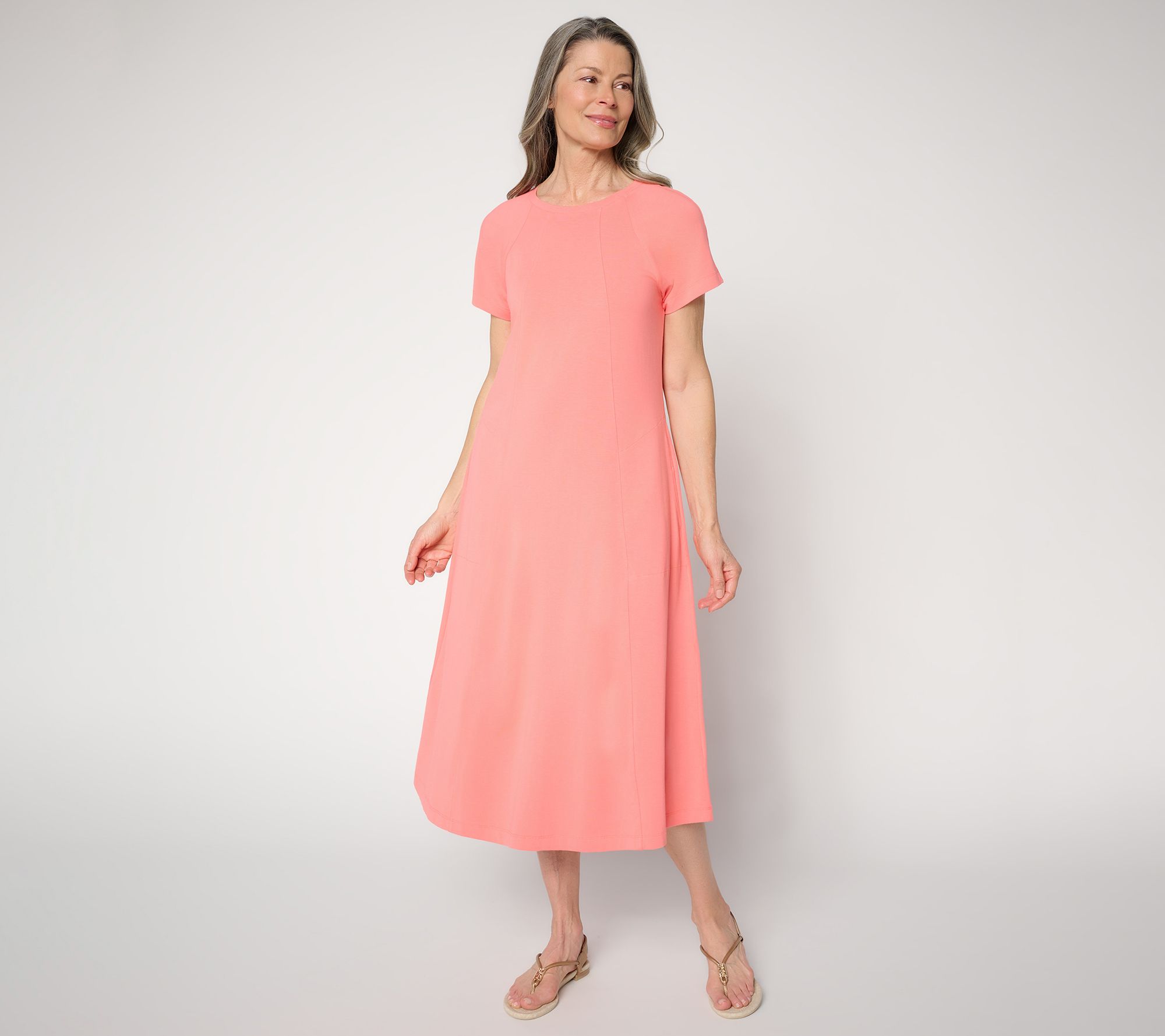 "As Is" AnyBody Petite Cozy Knit Jersey Midi Dress