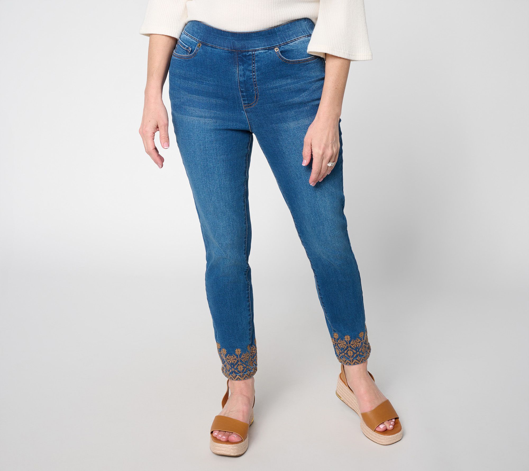 "As Is" Ree by the Pioneer Woman Slim Leg Ankle Length Jean-Hem Detail