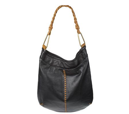 Muxo by Camila Alves Leather Square Hobo w/Fringe on QVC 