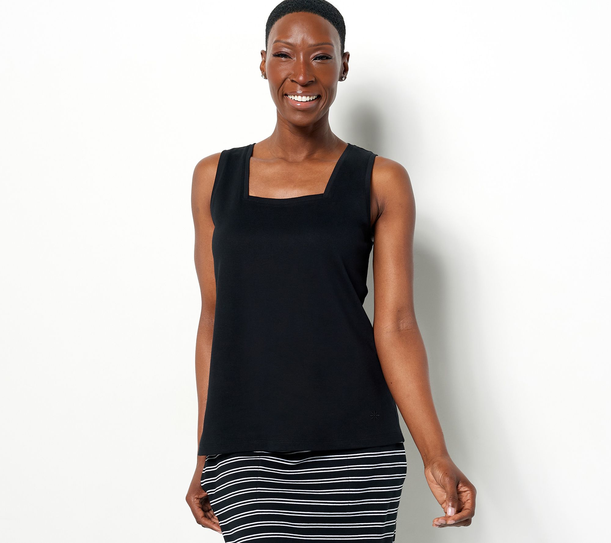 "As Is" Isaac Mizrahi Live! Essentials Pima Cotton Tank Top
