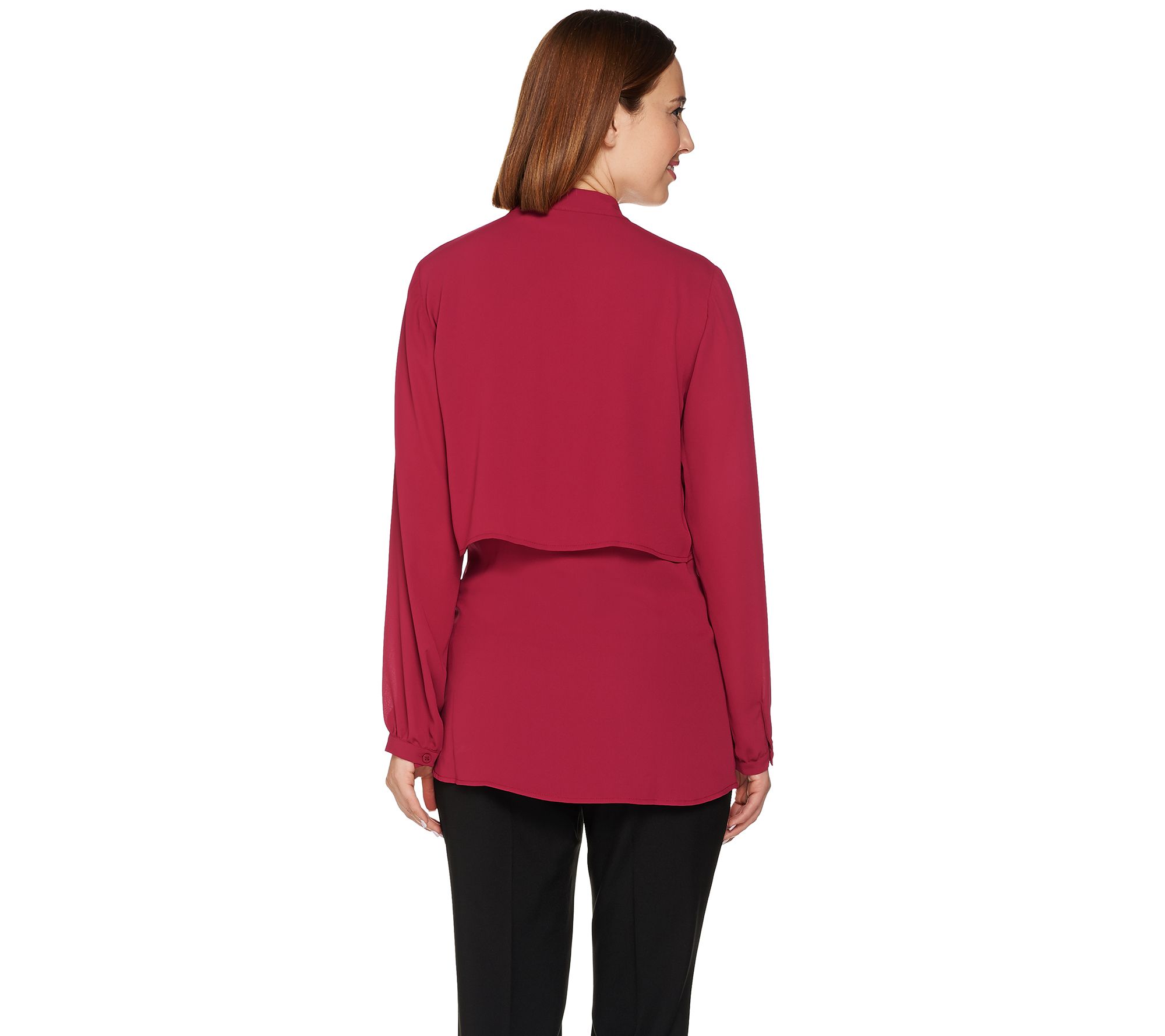 Joan Rivers Layered Blouse with Tie Neck - QVC.com