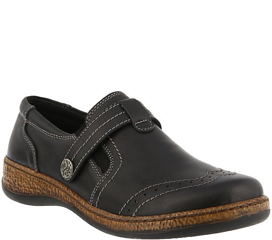 Spring Step Leather Slip-On Shoes - Smolqua