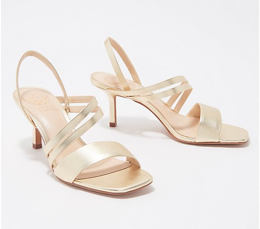 Vince Camuto Leather Strappy Heeled Sandals - Savesha