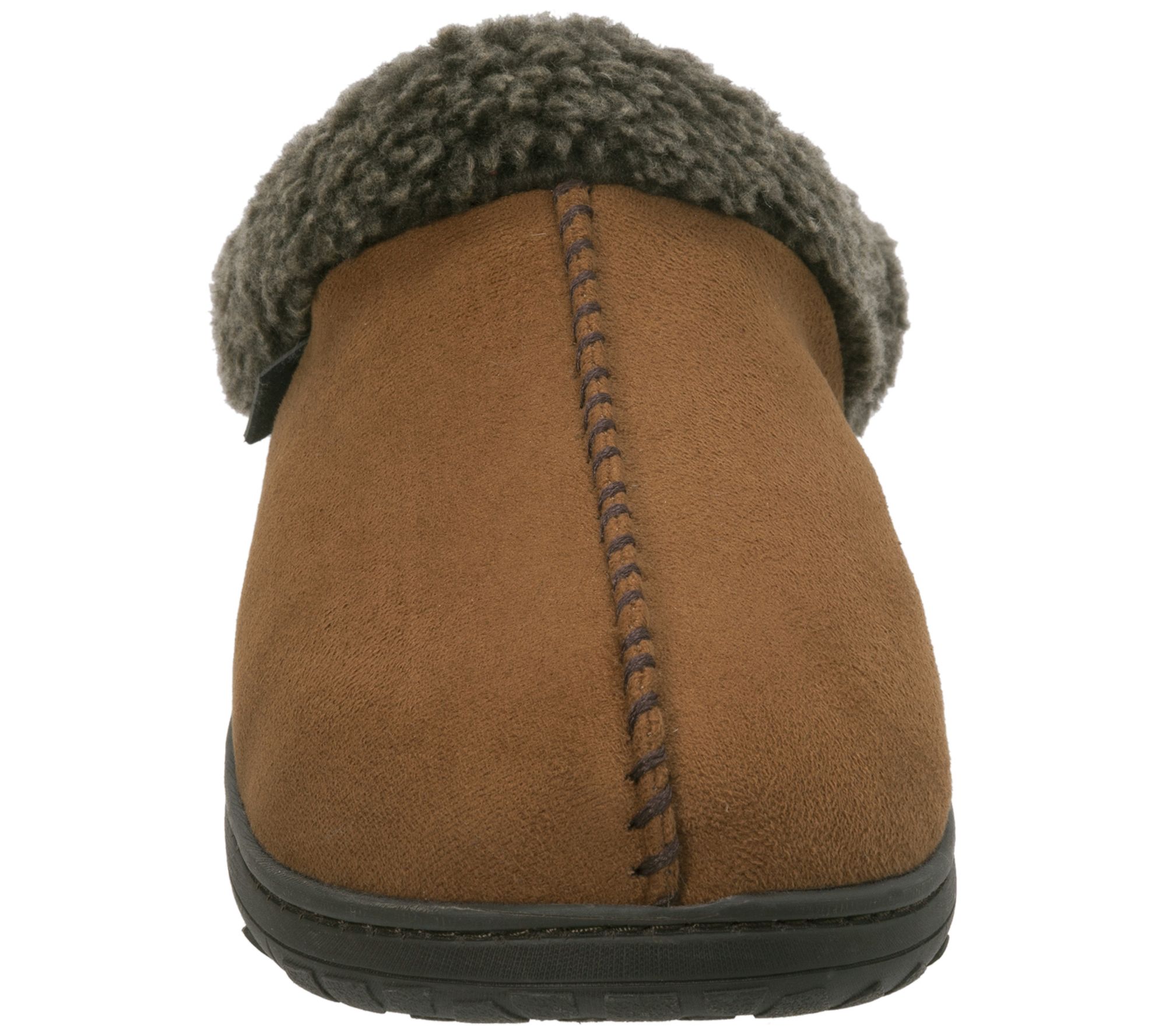 dearfoams men's microfiber suede clog with whipstitch slipper