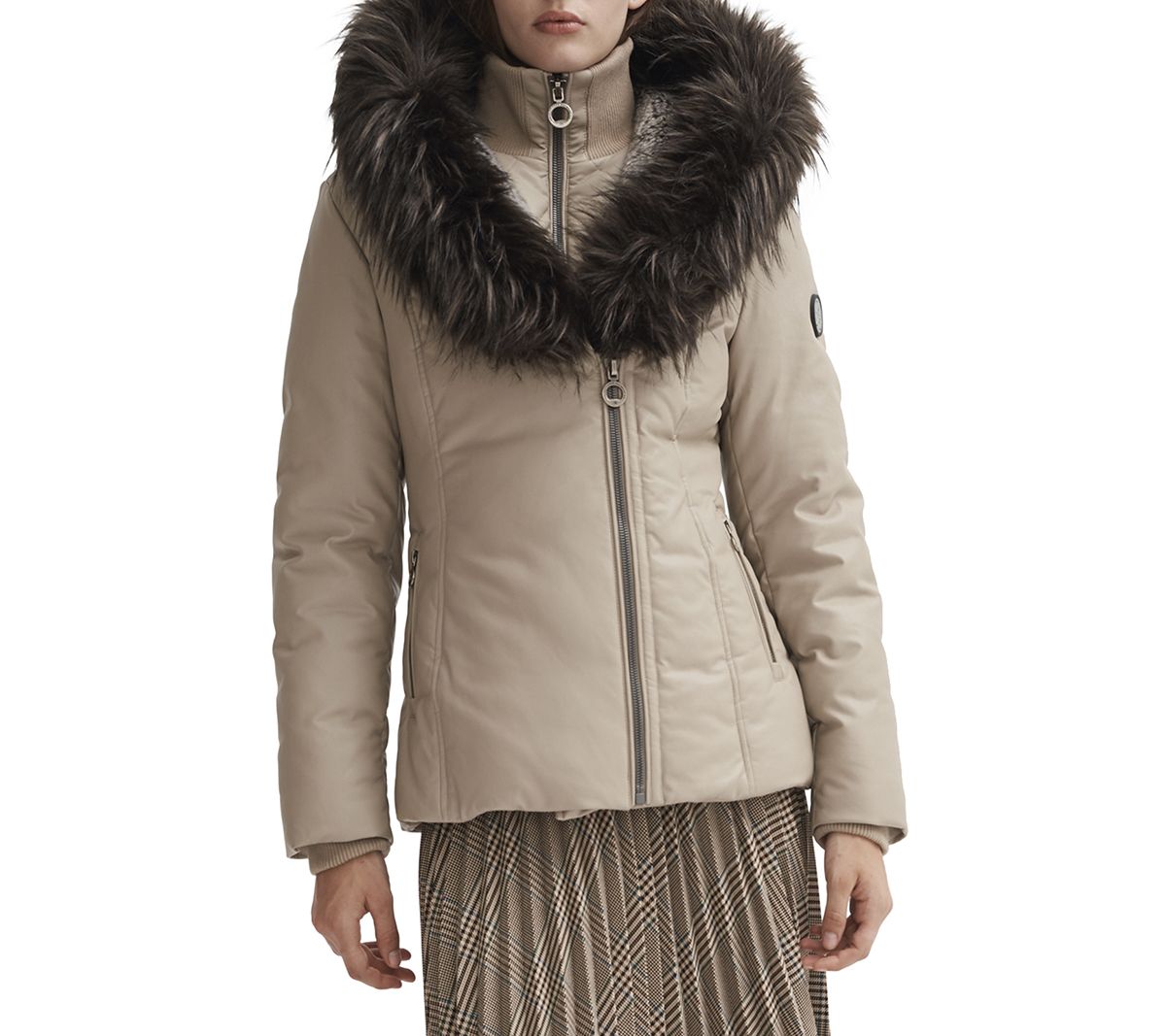 Noize faux fur trimmed quilted online parka