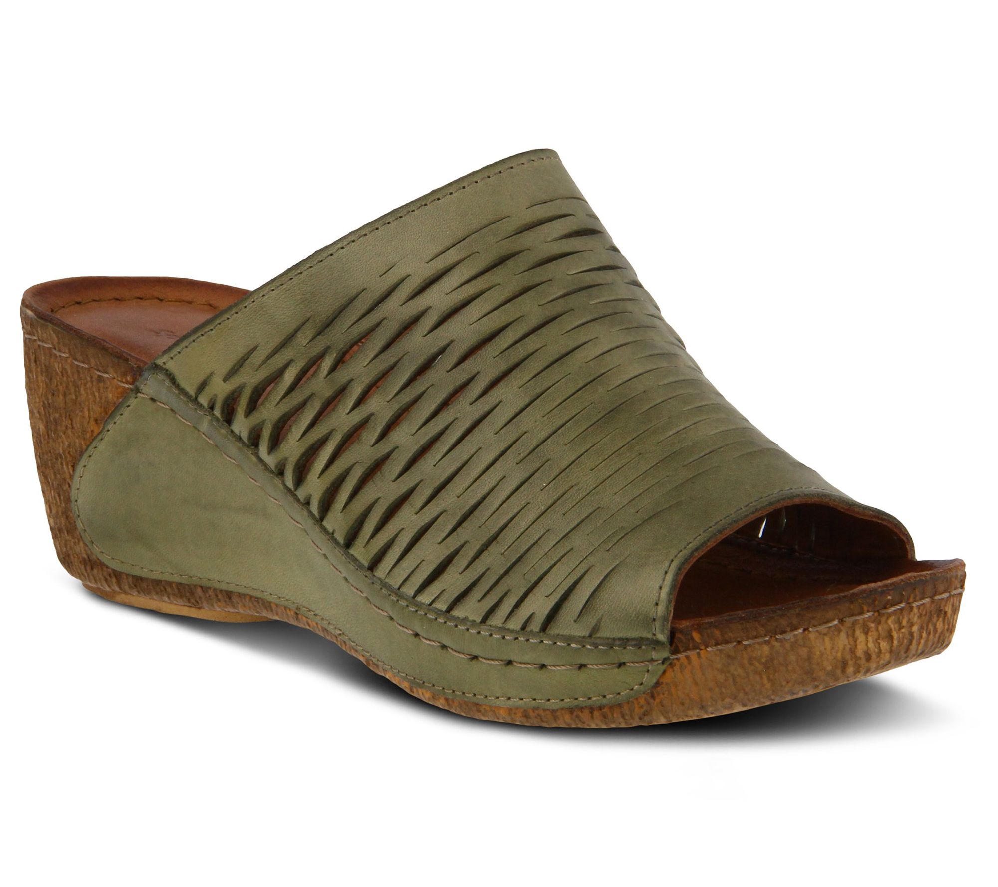 wedge slip on sandals