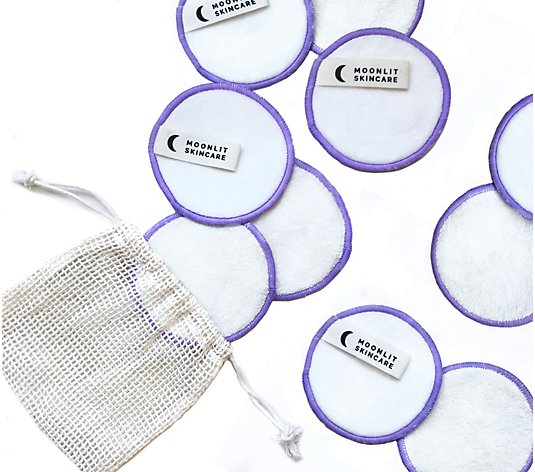 Moonlit Skincare Reusable Cotton Rounds (set of10 + mesh bag)