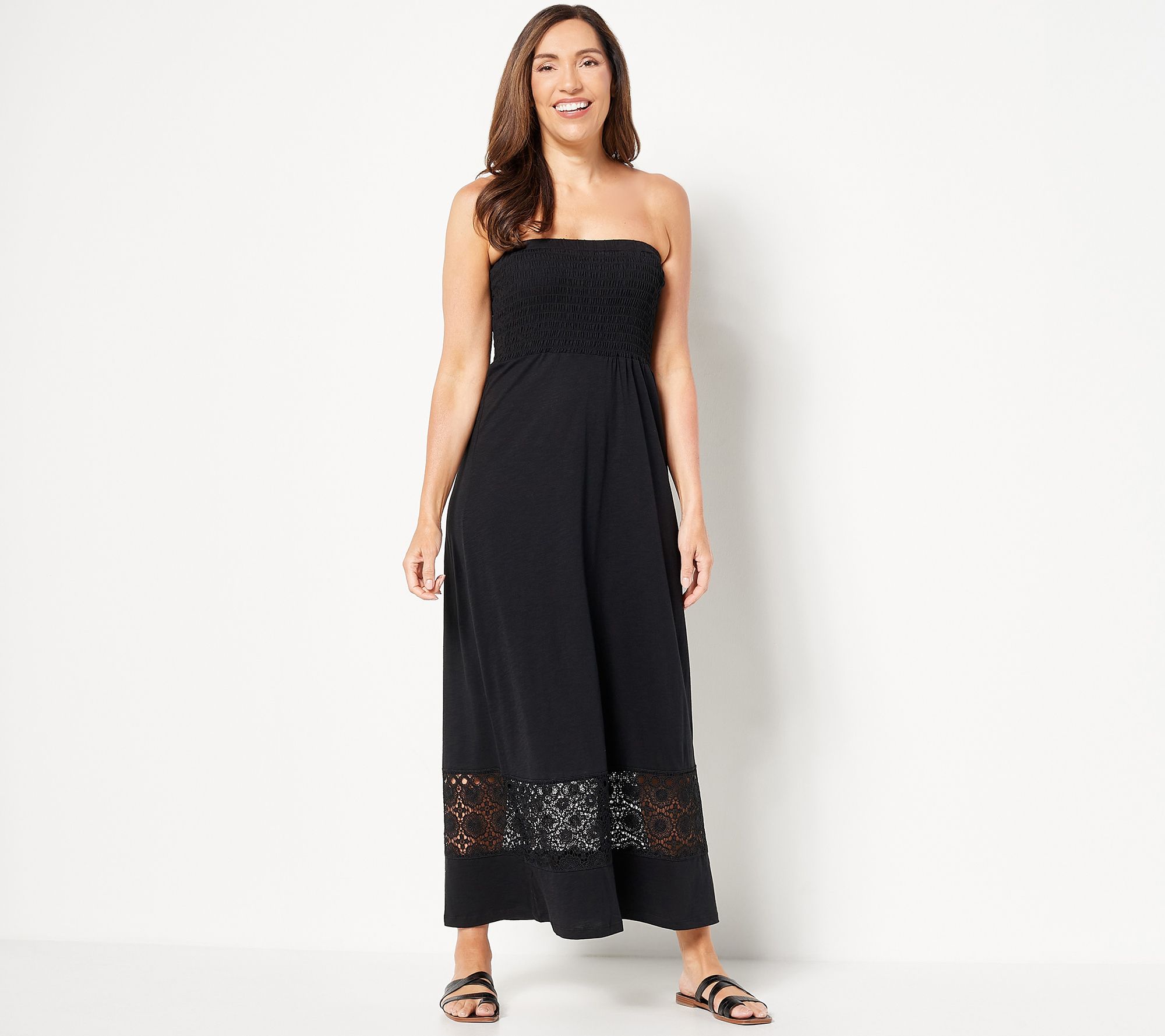 Belle Beach by Kim Gravel Petite Smocked Cover-Up Maxi Dress