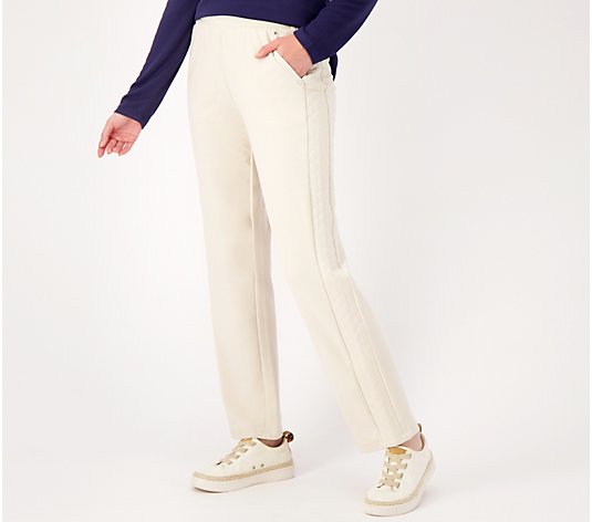 Sport Savvy French Terry Straight Leg Pant with Quilting Detail