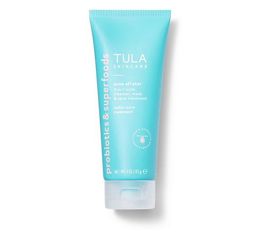 TULA Acne All Star 3-in-1 Acne Cleanser, Mask &Spot Treatment