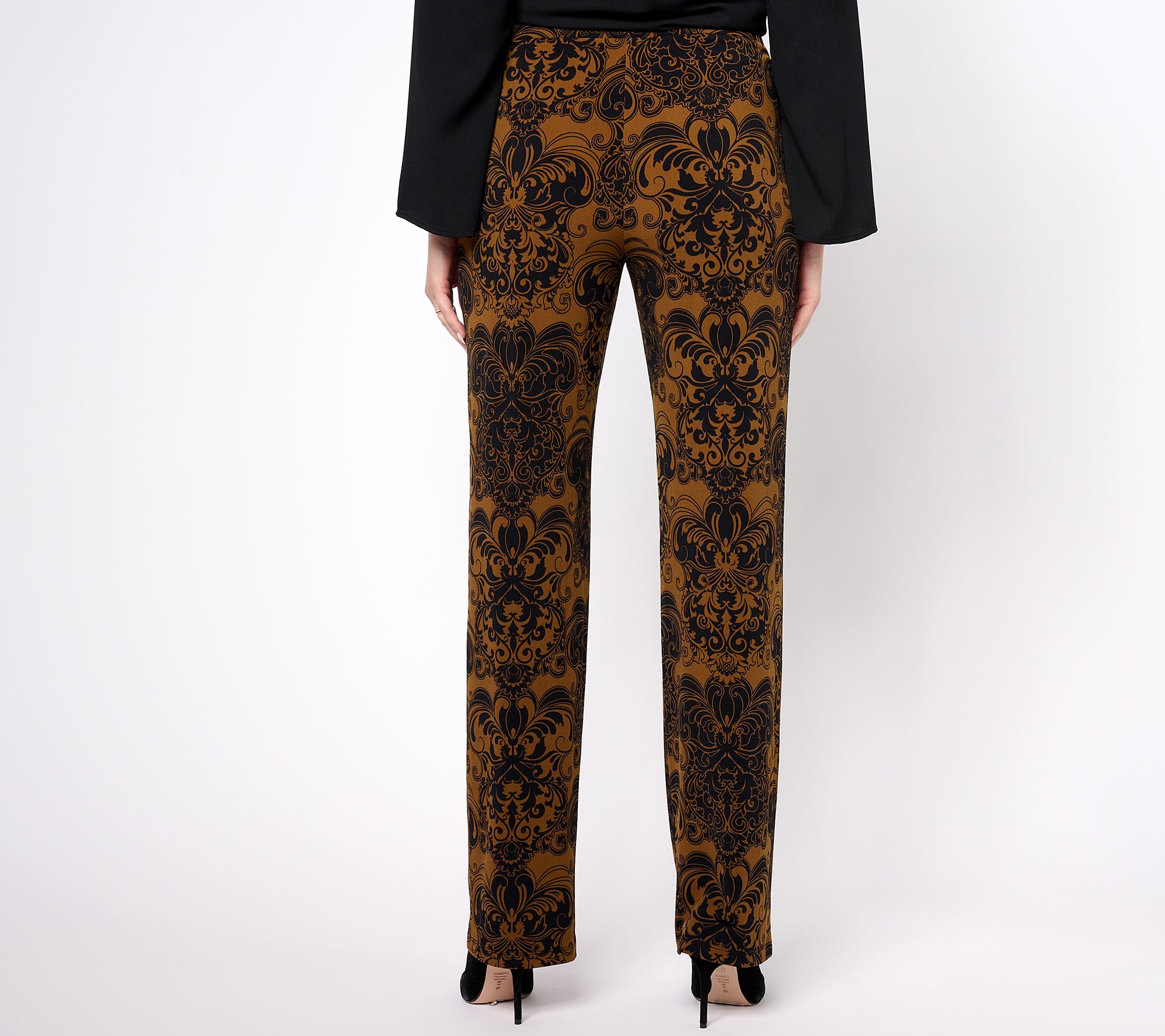 Susan Graver Regular Printed Liquid Knit Sofia Straight Pants