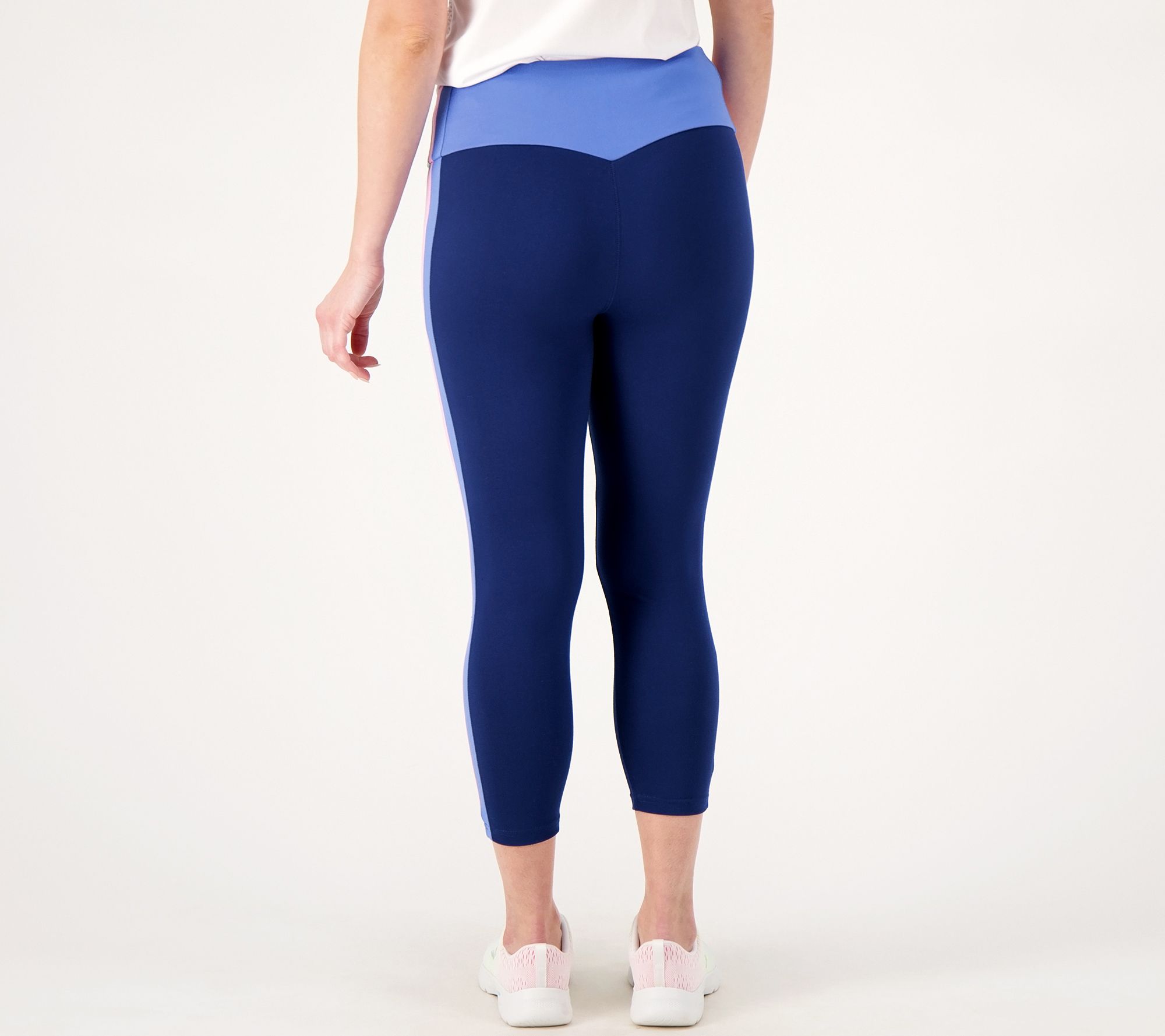 "As Is" Belle Body By Kim Gravel Regular Striped Cropped Legging - QVC.com