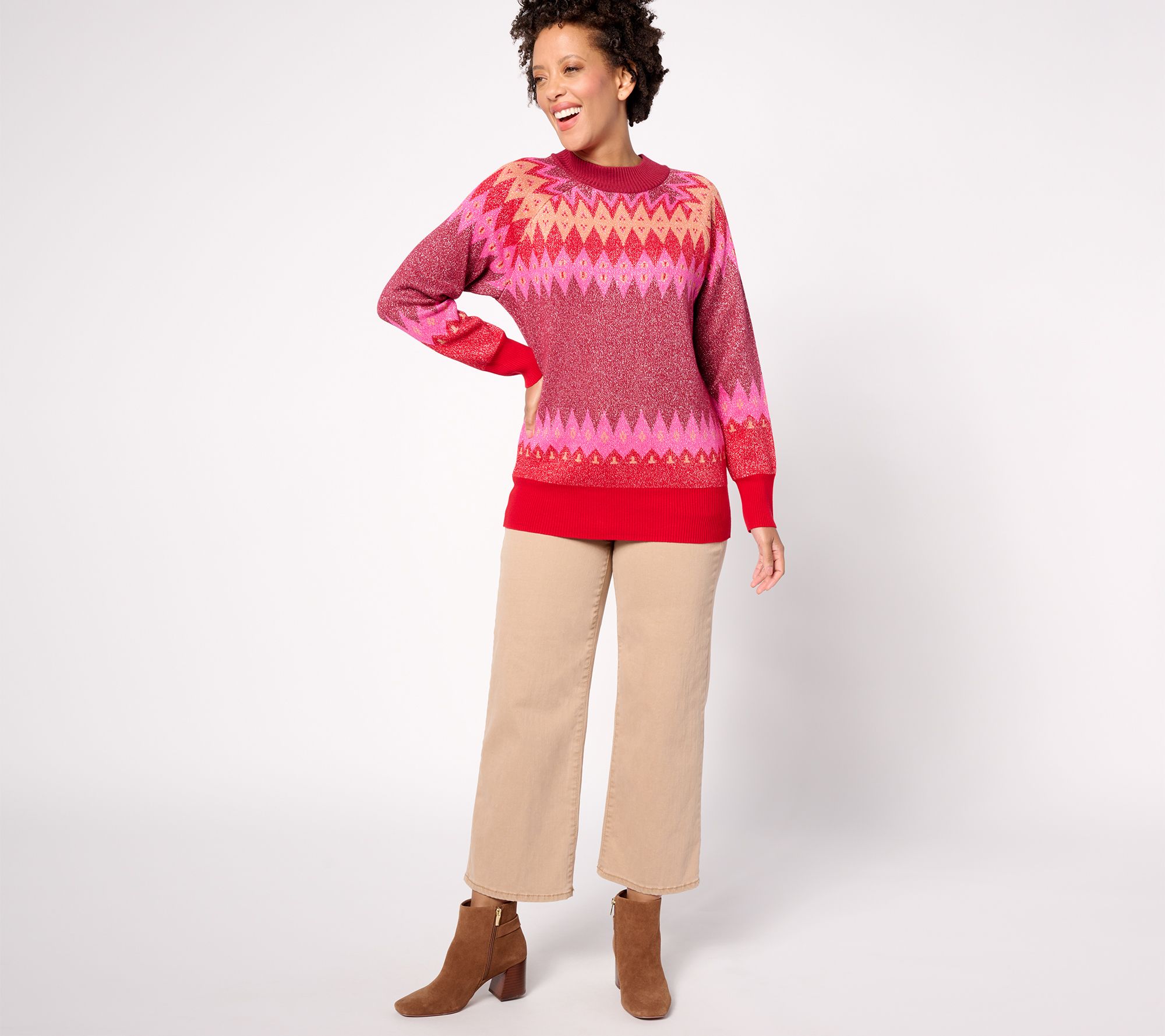 Diamond Fair Isle Patterned Cotton Blend Sweater Tights