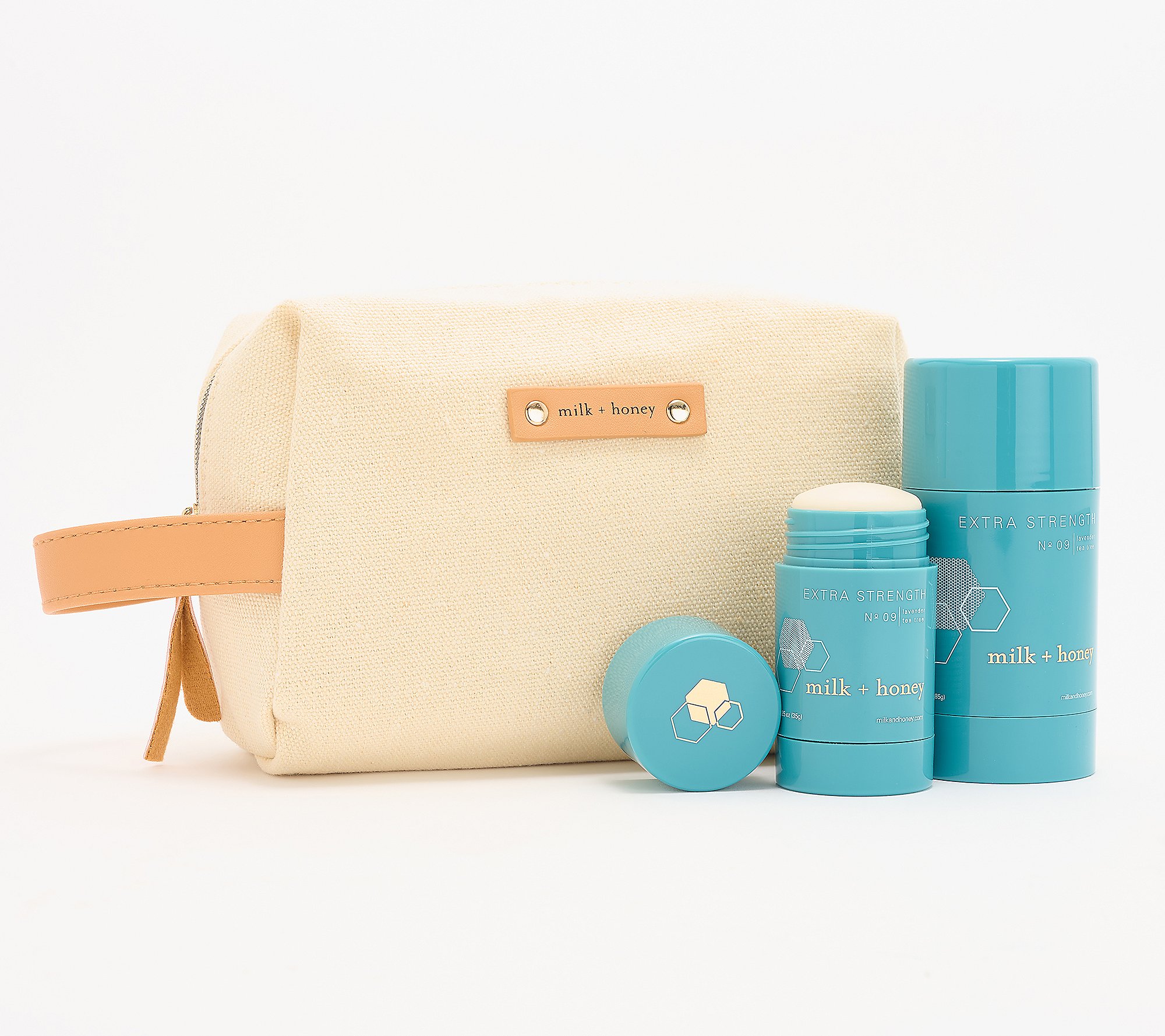 milk + honey Extra Strength Deodorant Home & Away Set w/Bag