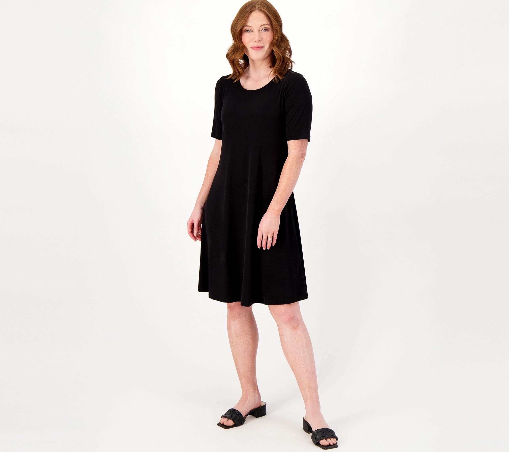 "As Is" Susan Graver Tall Liquid Knit Fit & Flare Dress