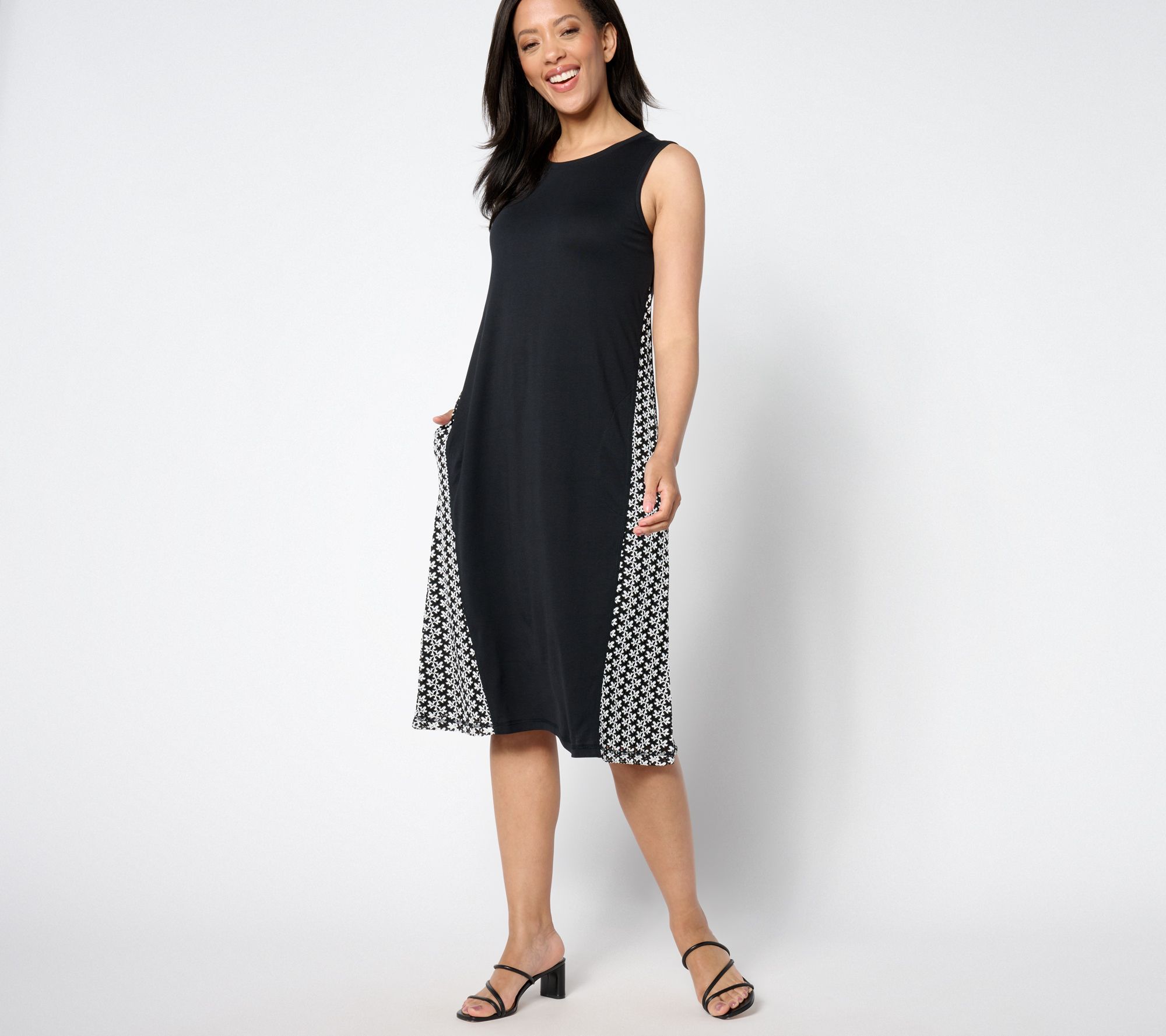 LOGO by Lori Goldstein Raschel Knit Mix Tank Dress - QVC.com